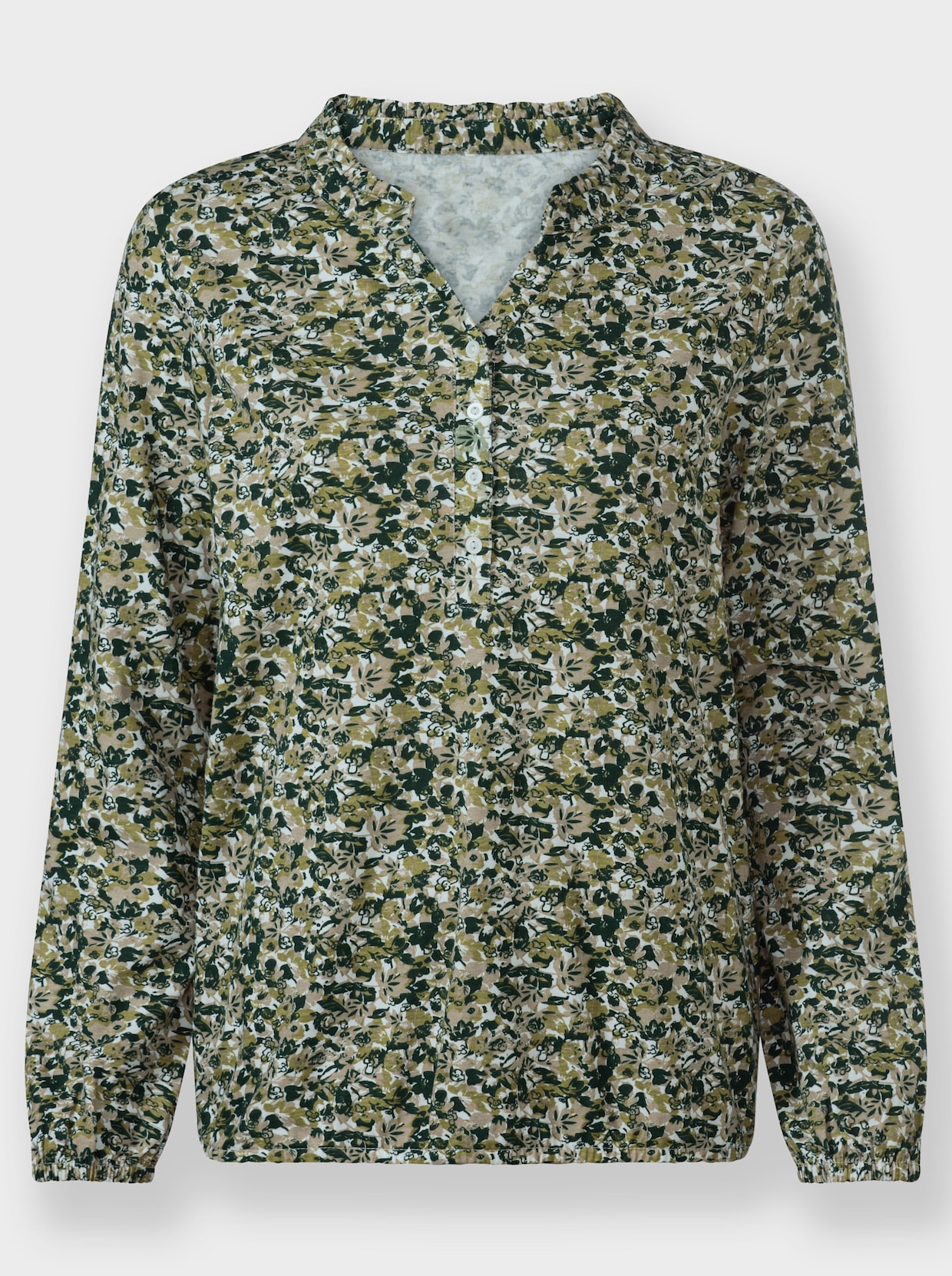 Langarmshirt - ecru-schilf-bedruckt
