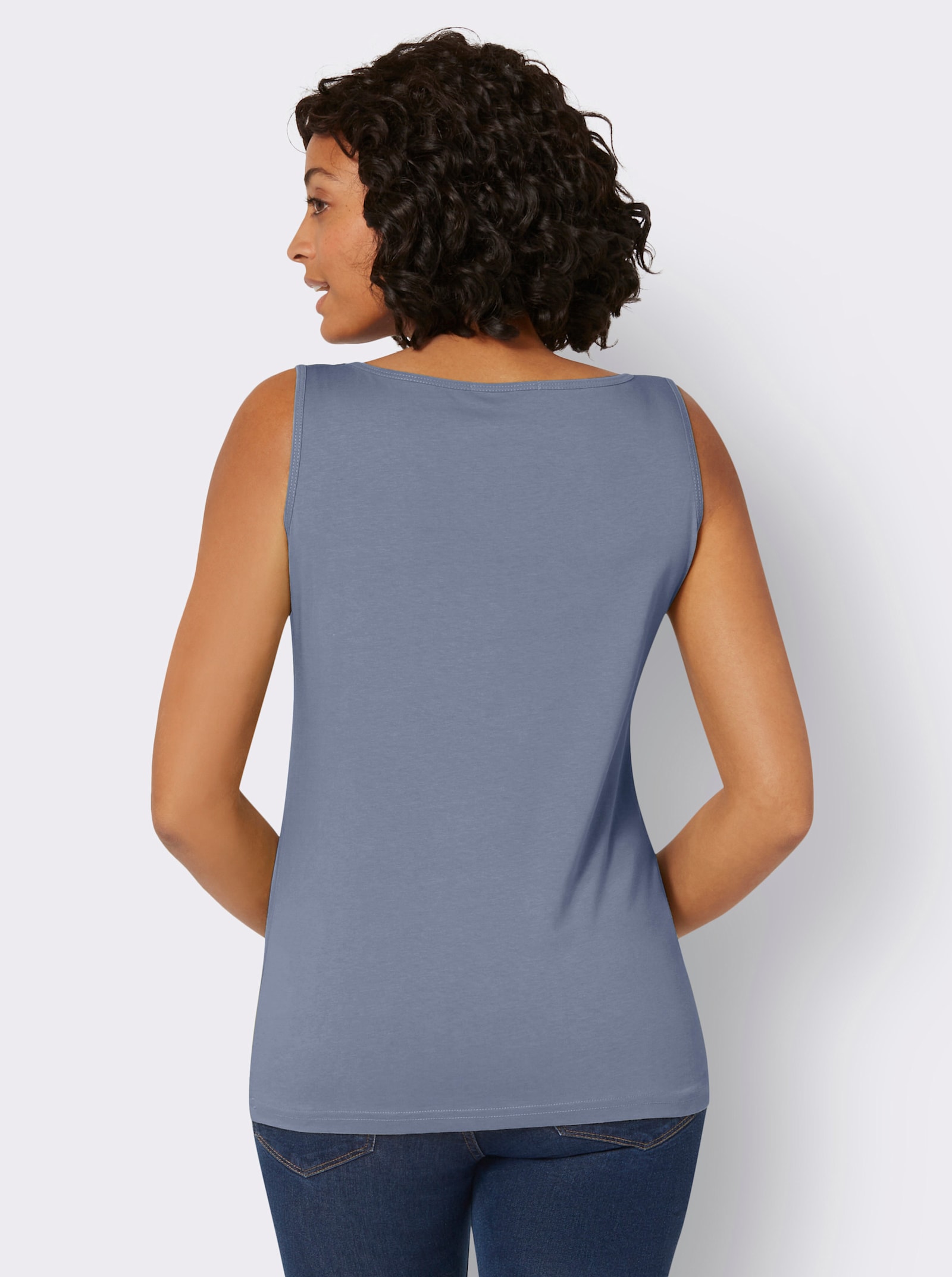 Top z čisté bavlny - holubí modrá