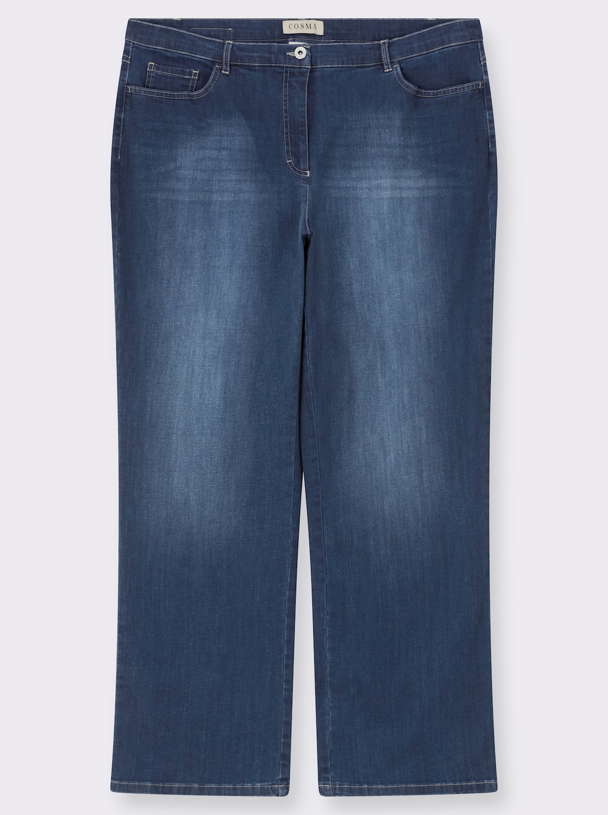 Cosma Gerade Jeans mit Stickerei - blue-stone-washed
