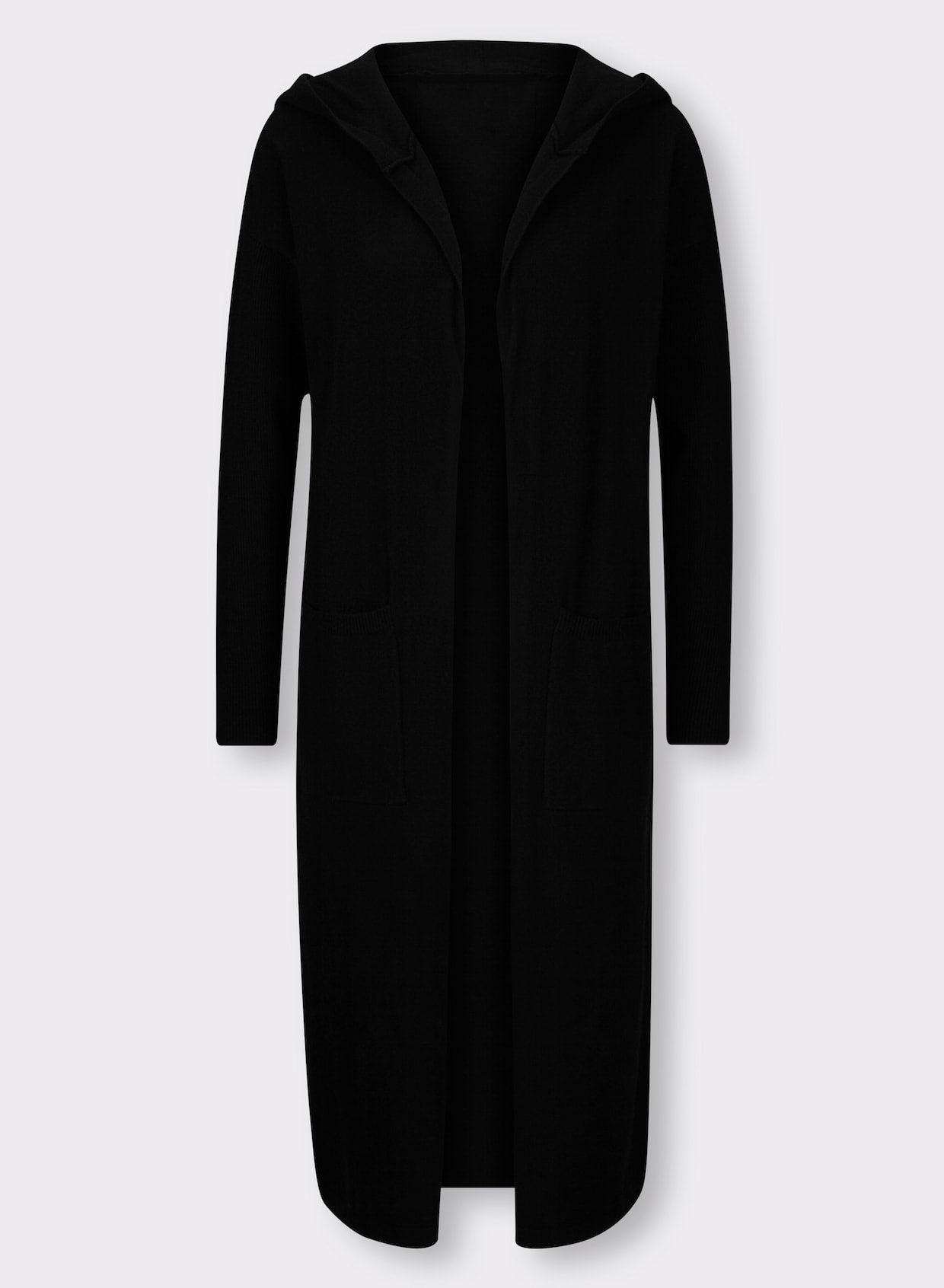 heine Lang gebreid vest - zwart