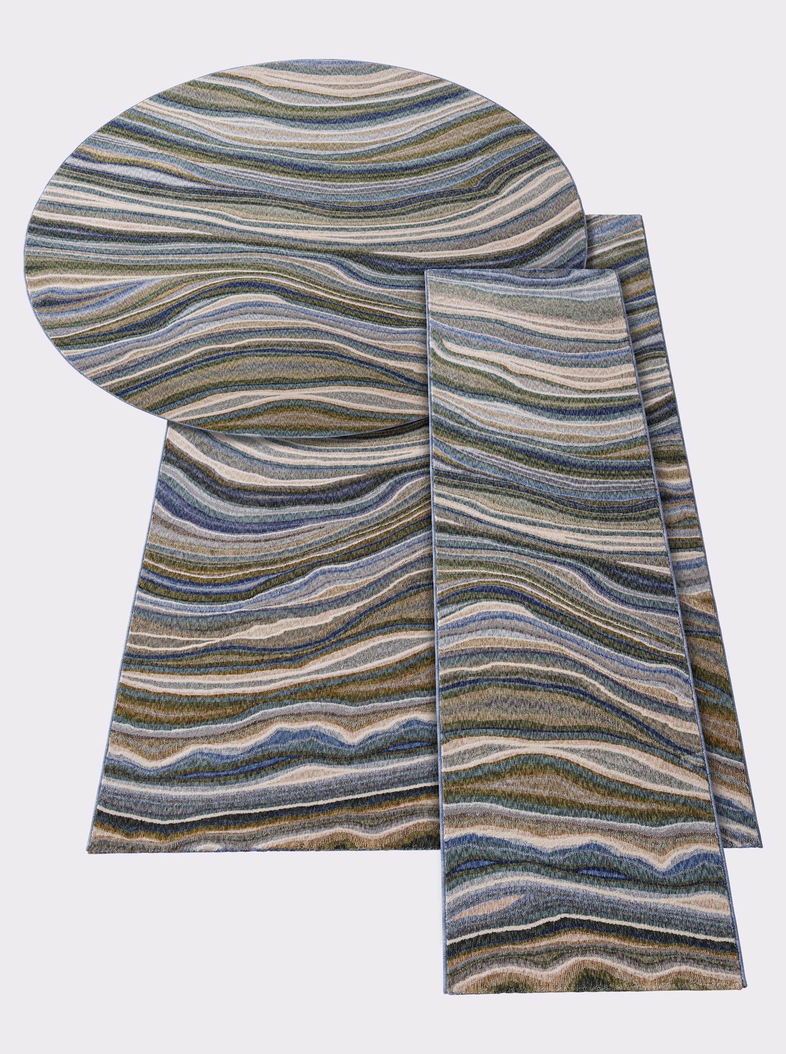 heine home Teppich - grün-ecru-meliert