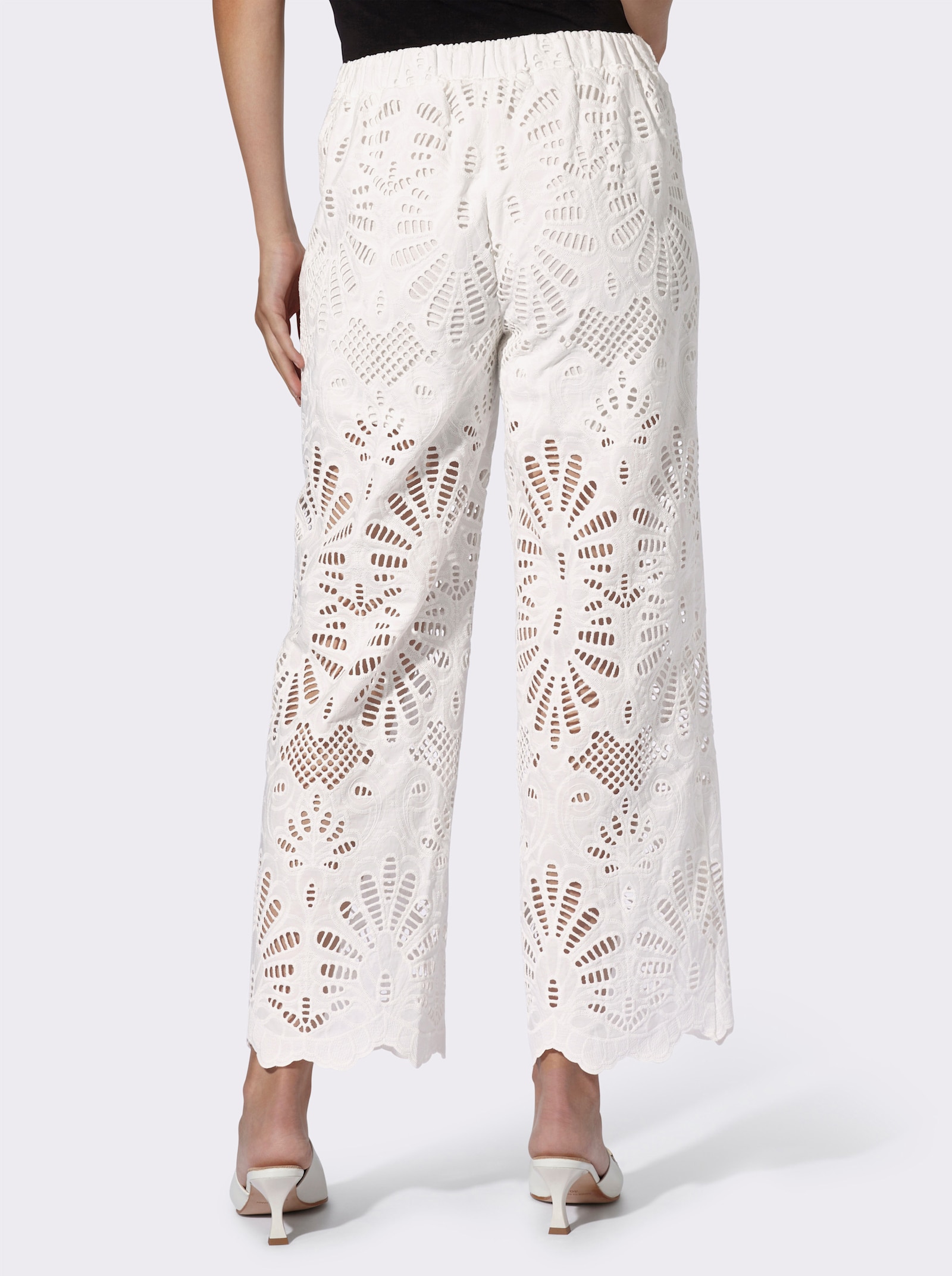 heine Schlupfhose mit Lochspitze - ecru