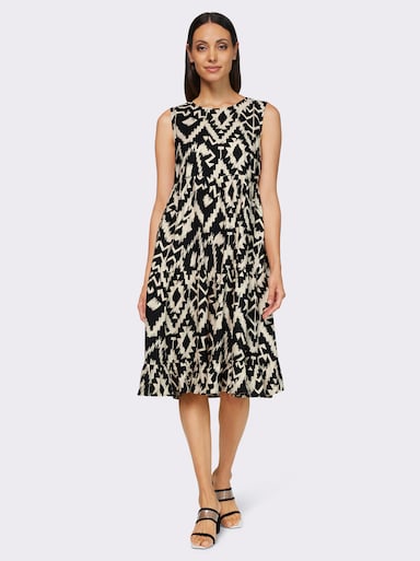 heine Webkleid mit Ethno-Print - schwarz-champagner-gemustert