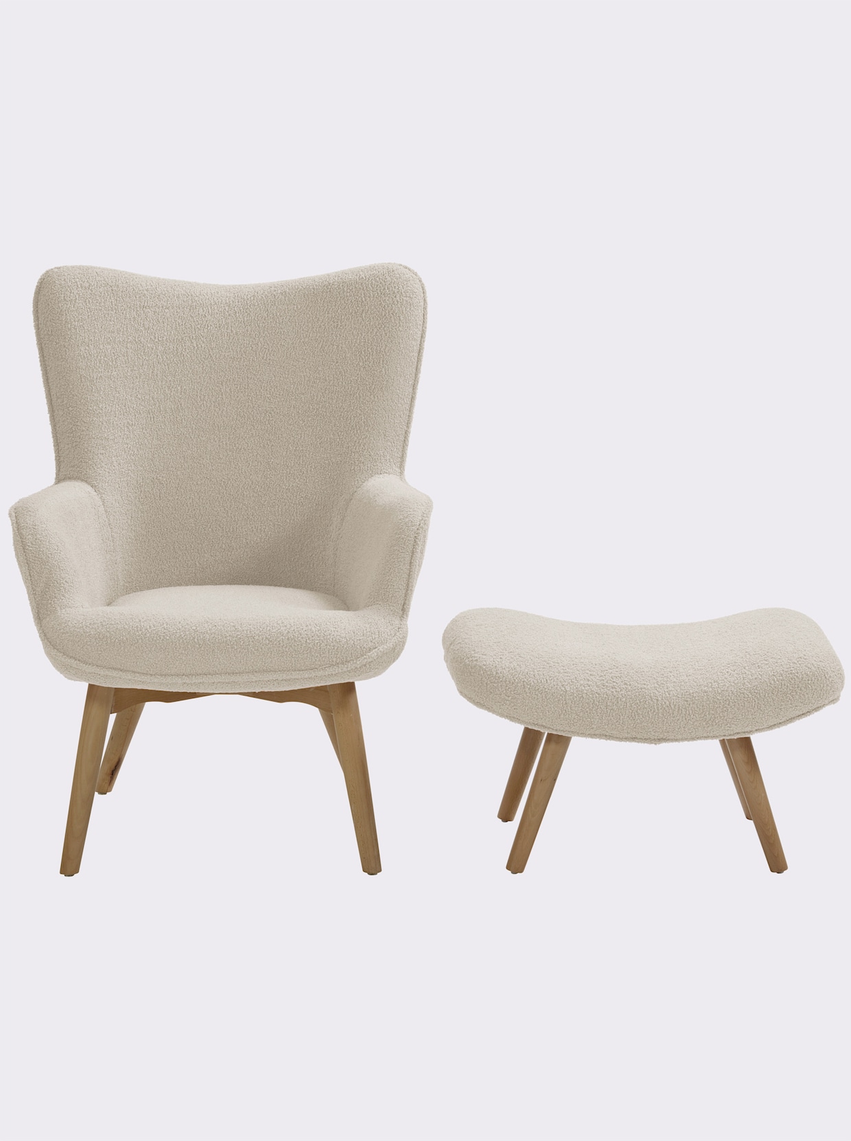 Sessel+Hocker - ecru