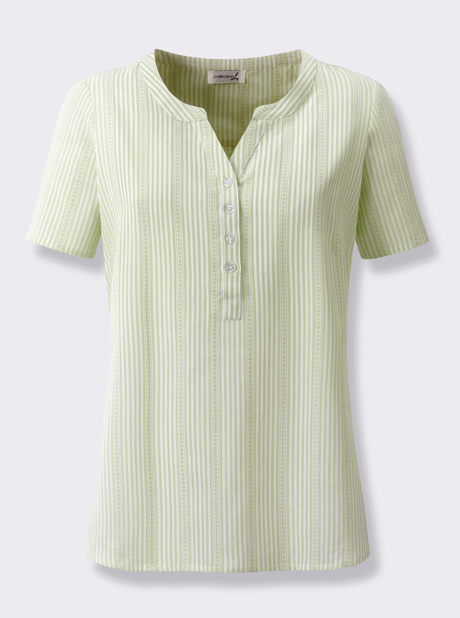 Gestreifte Bluse in Schlupfform - pistazie-gestreift