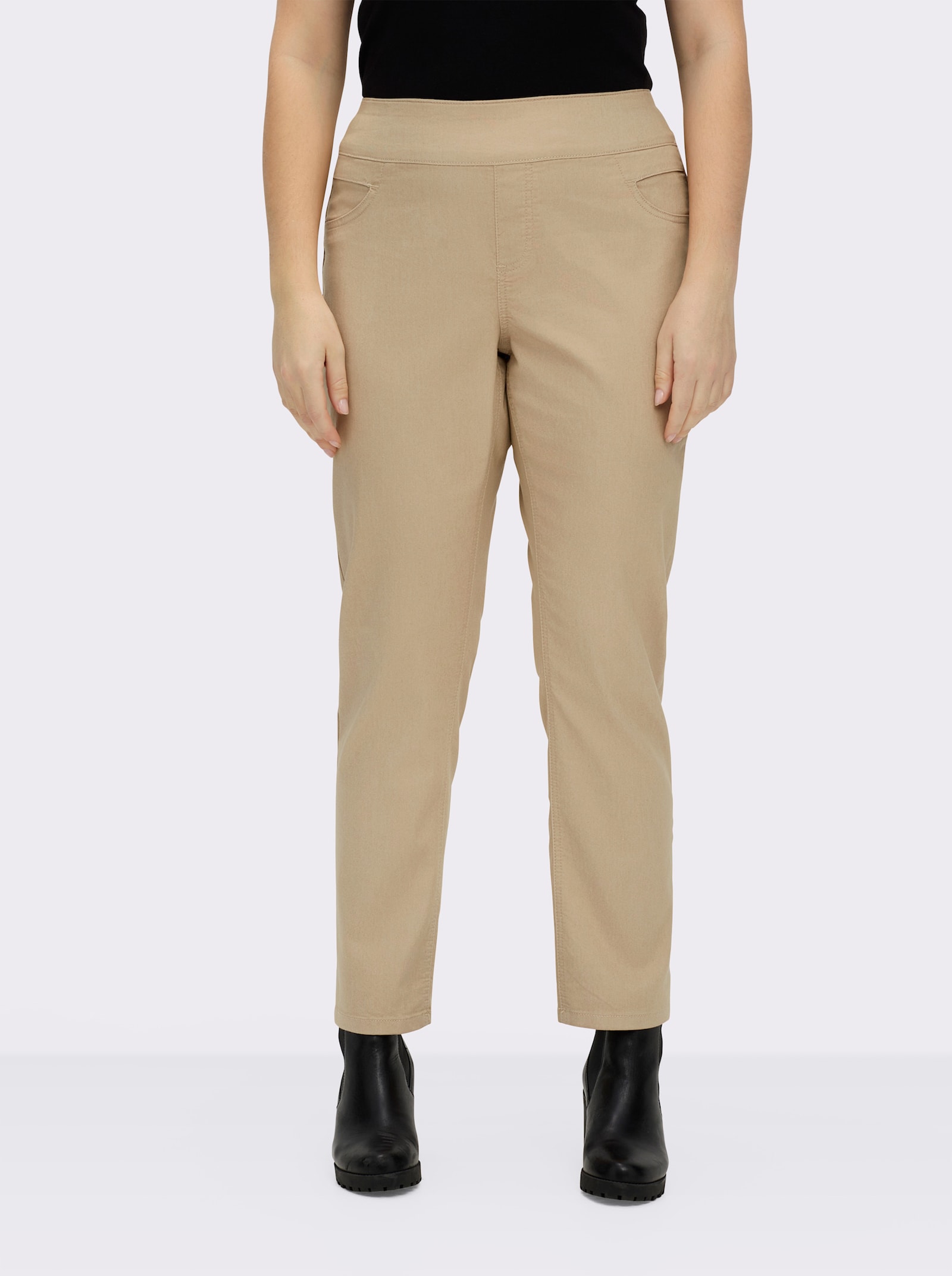Schlupfhose mit hohem Dehnbund - sand