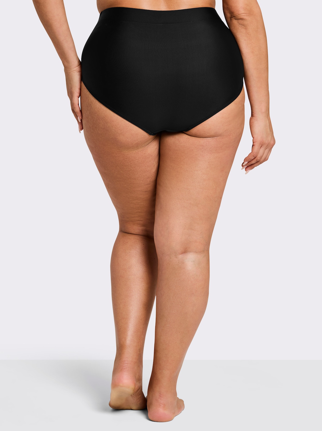 sheego Badehose mit Wickel-Detail und Shaping-Effekt - schwarz