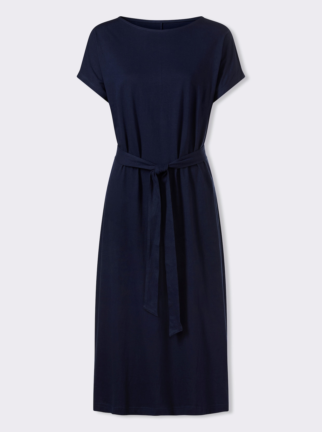 Jerseykleid mit U-Boot-Ausschnitt - marine