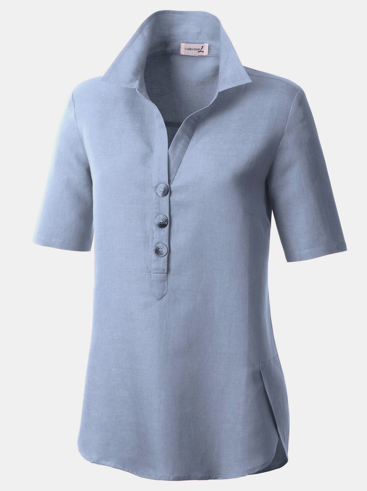 Longline blouse - ijsblauw