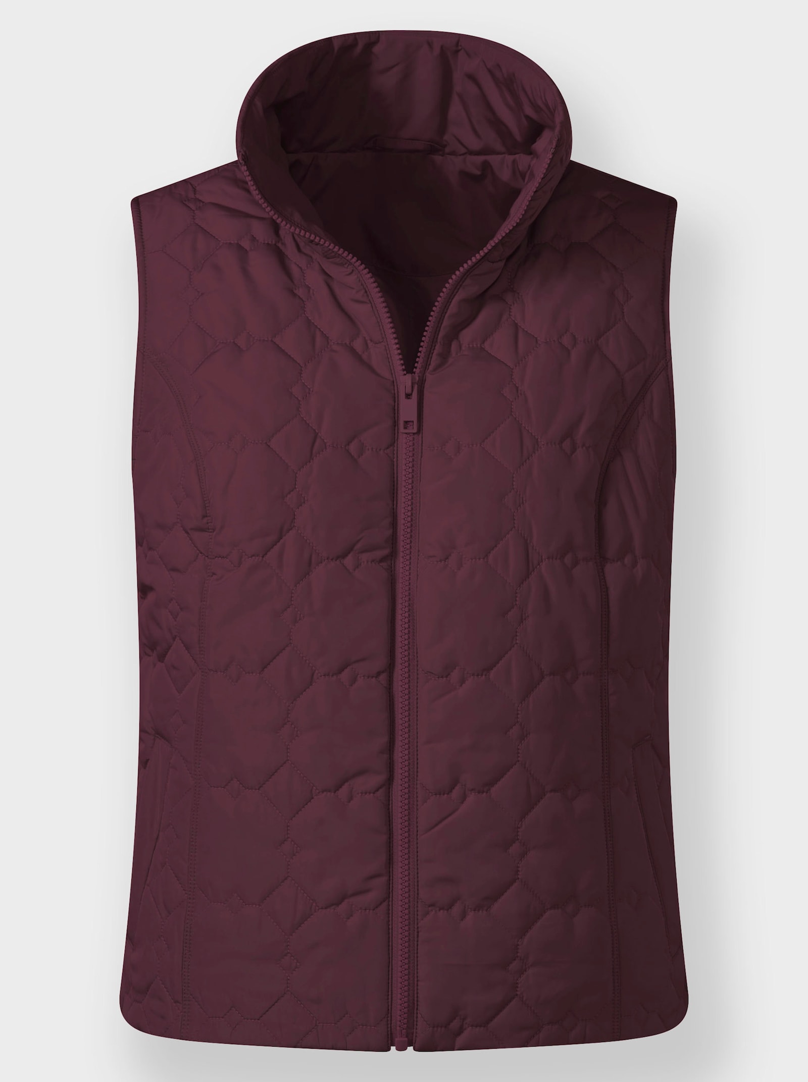 Bodywarmer met warme opstaande kraag - bordeaux