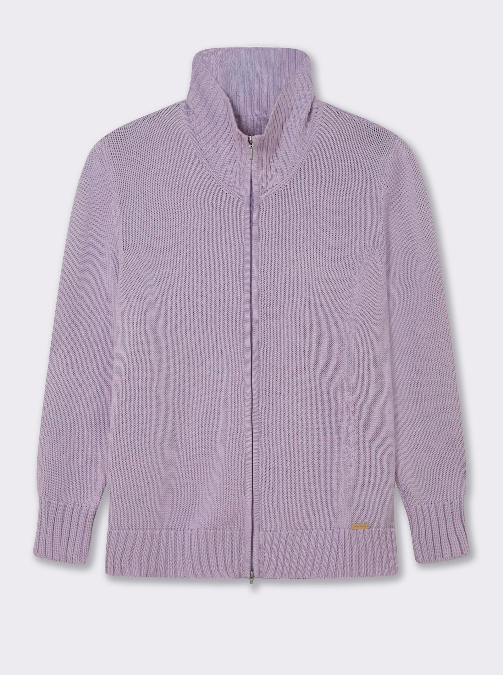 Strickjacke mit 2-Wege-Reißverschluss - flieder