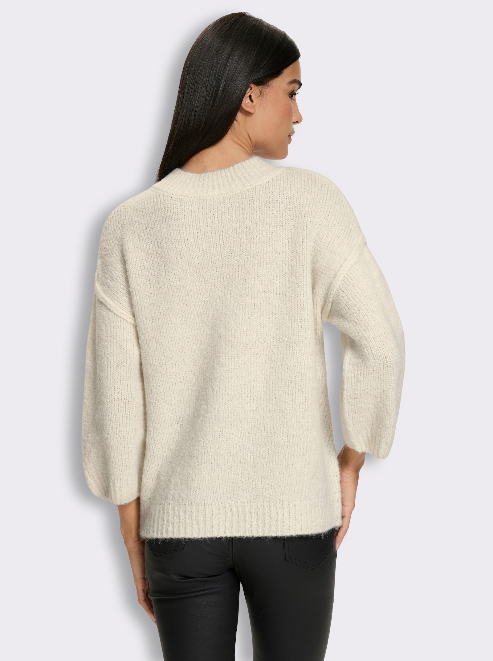 heine 3/4-Arm-Pullover mit Stehkragen - champagner