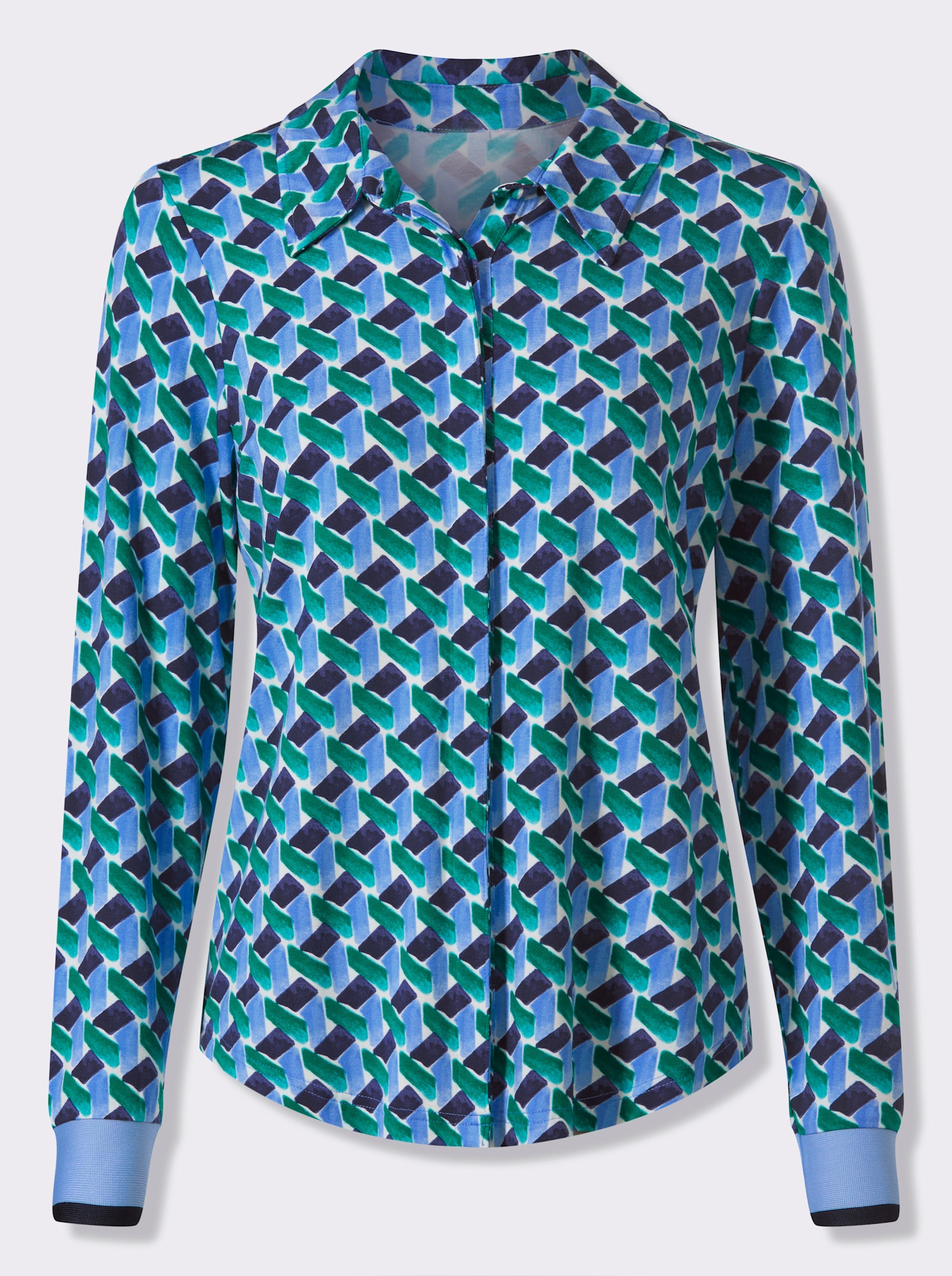 heine Chemisier - bleu ciel-vert imprimé