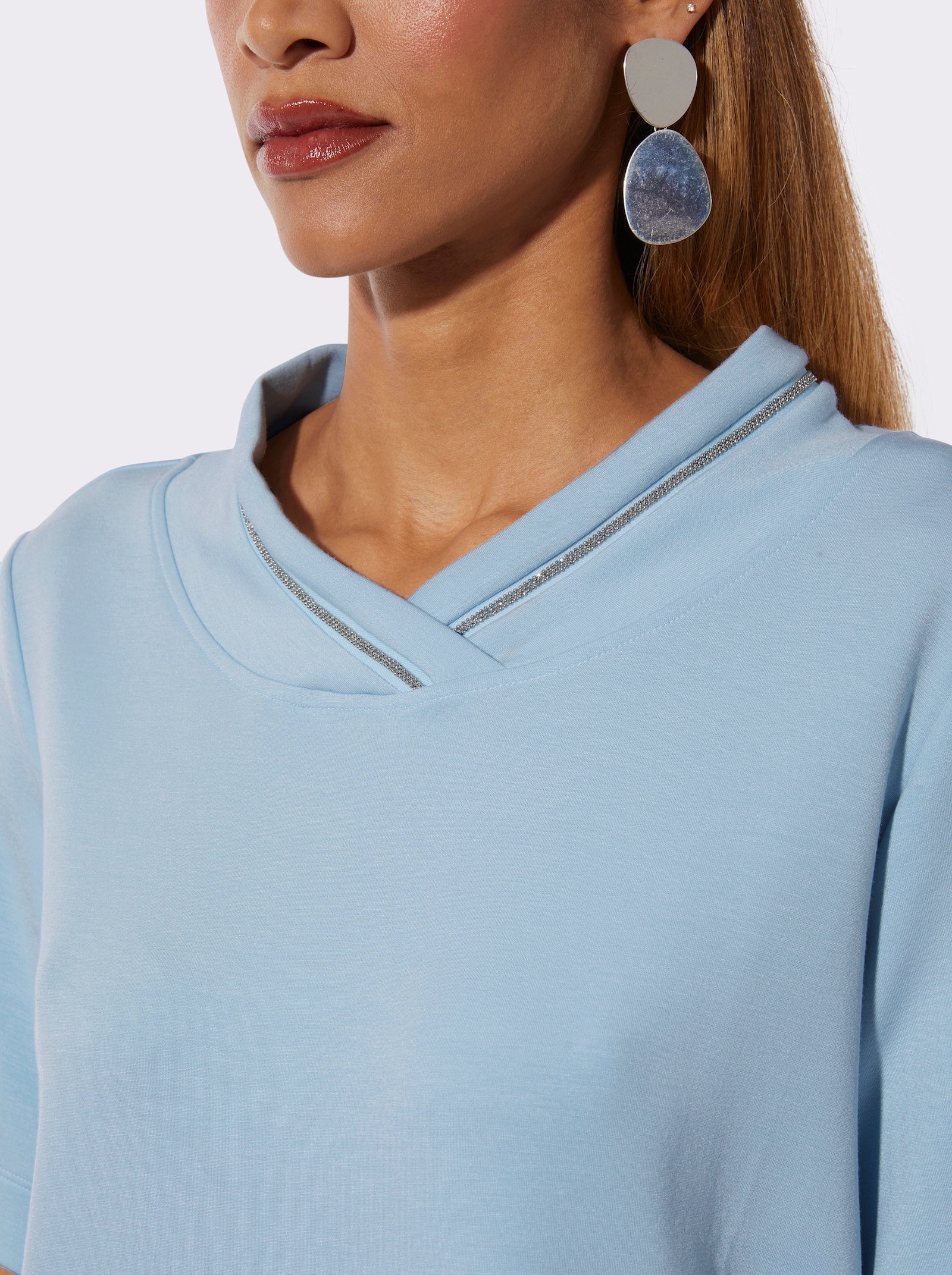 Sweatshirt mit Modal - hellblau