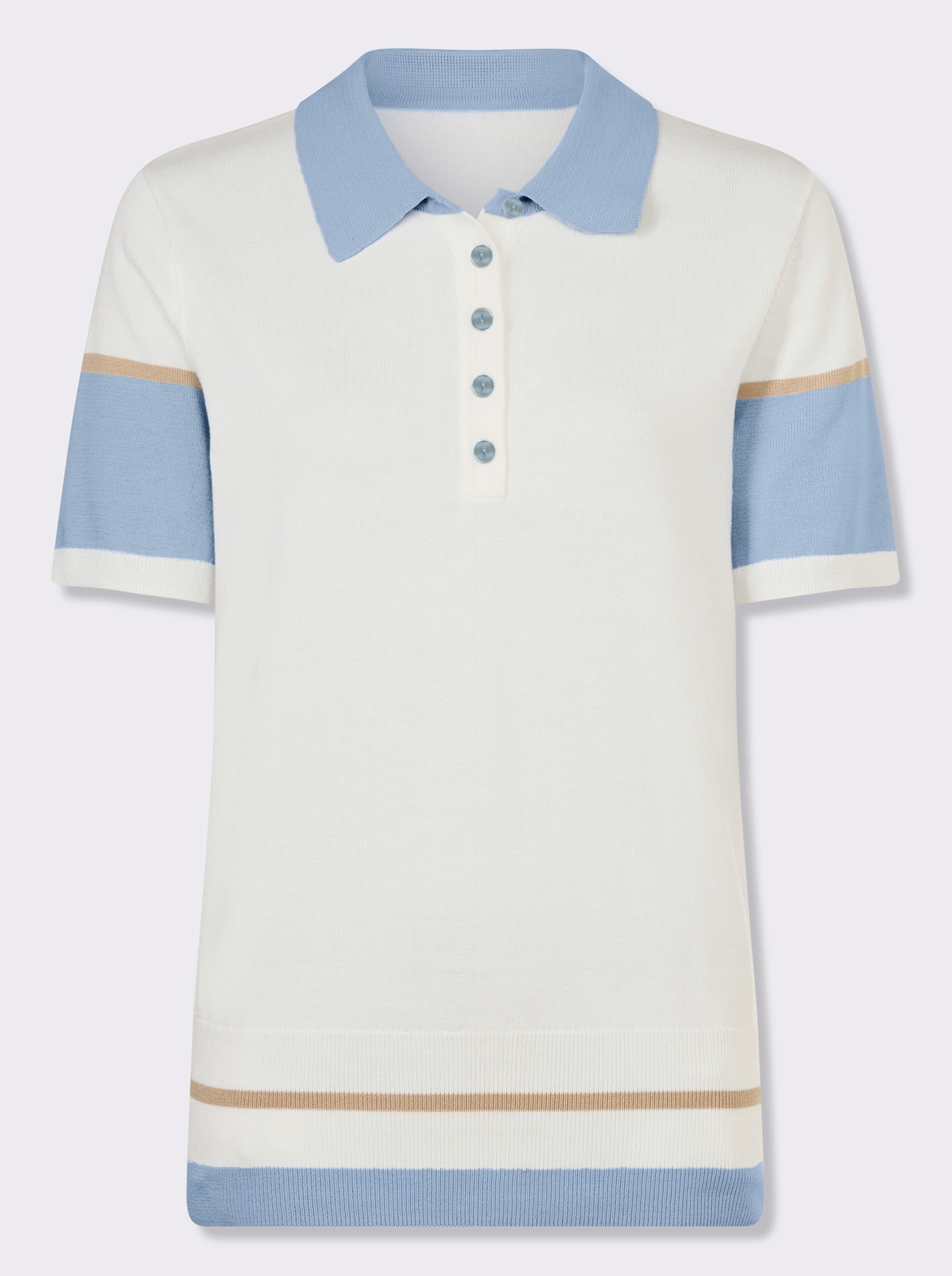 heine Feinstrickpullover mit Polokragen - ecru