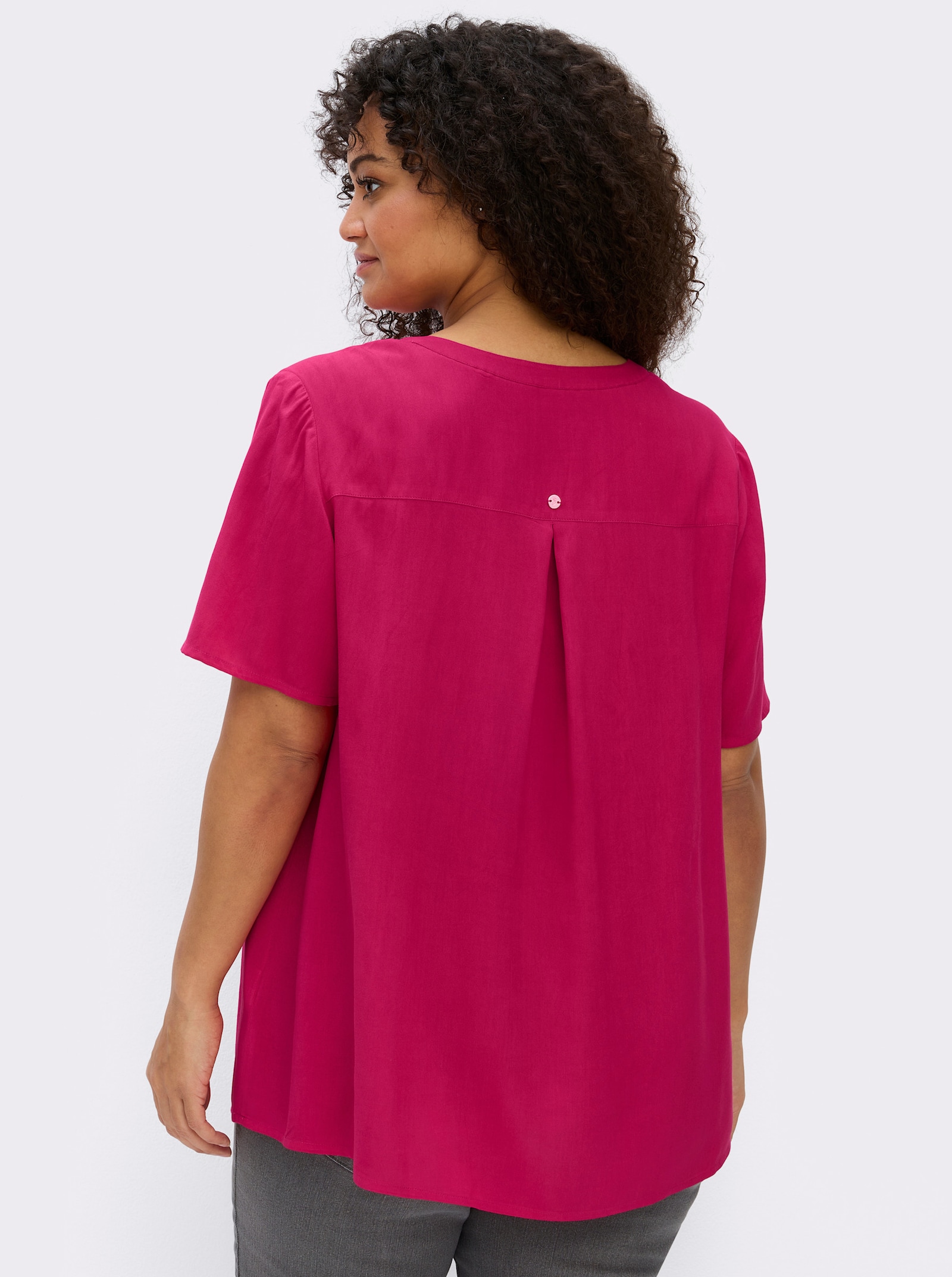 sheego Tunika mit Spitze - pink
