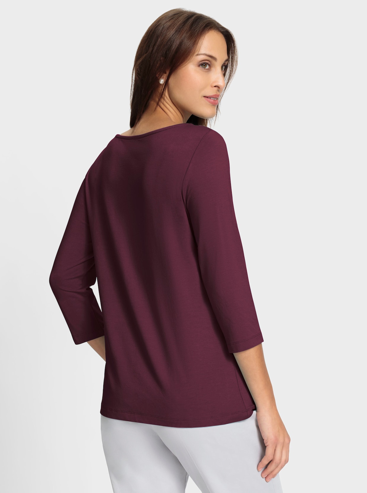 3/4-Arm-Shirt - burgund