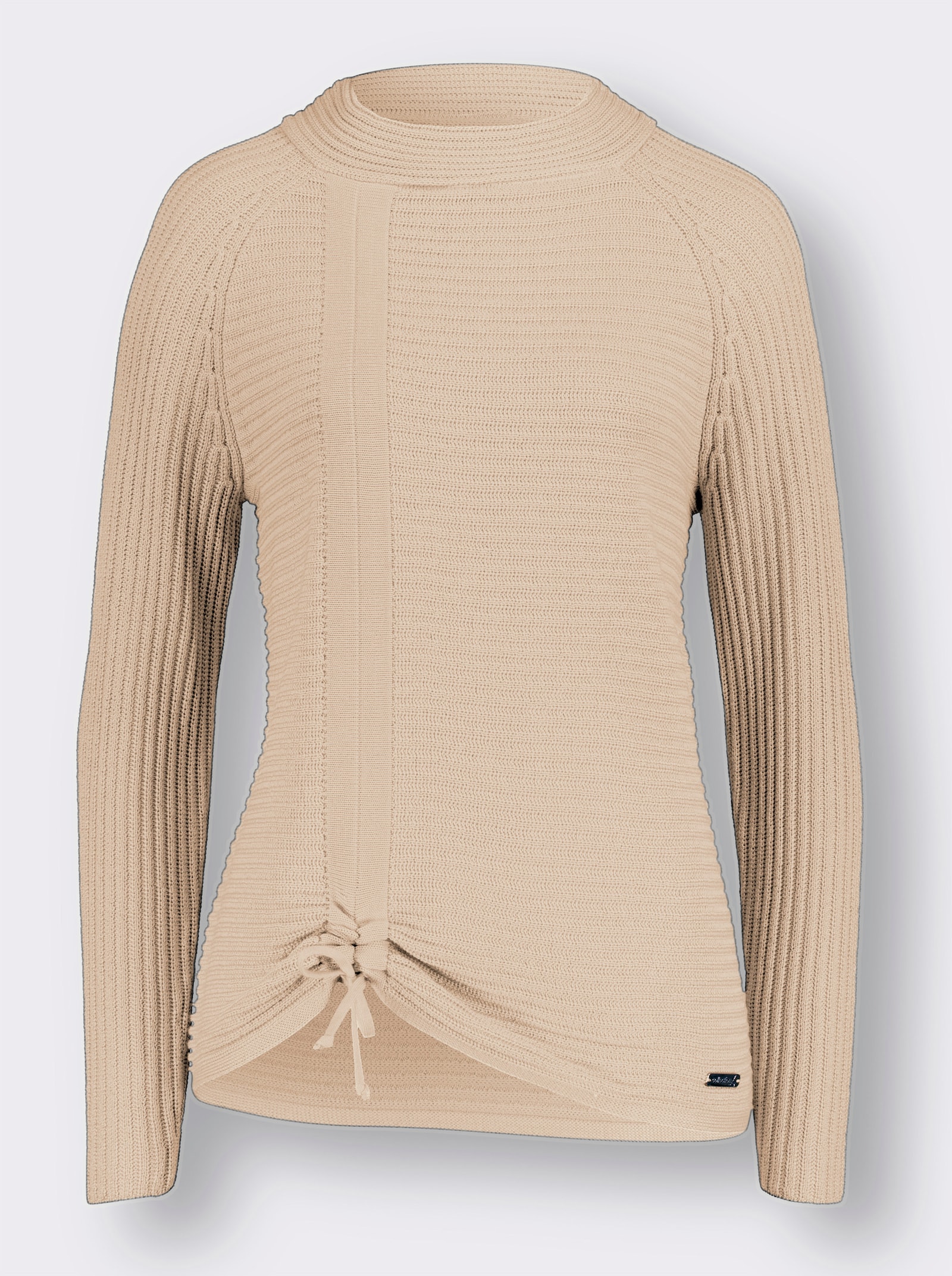  Pullover met lange mouwen en rimpeling op de zoom - ivoorkleur