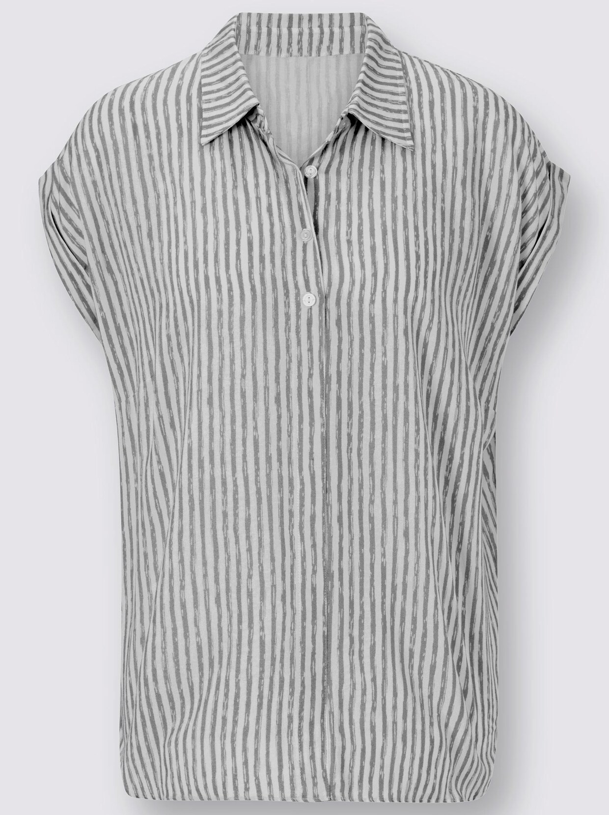 Comfortabele blouse - grijs gestreept
