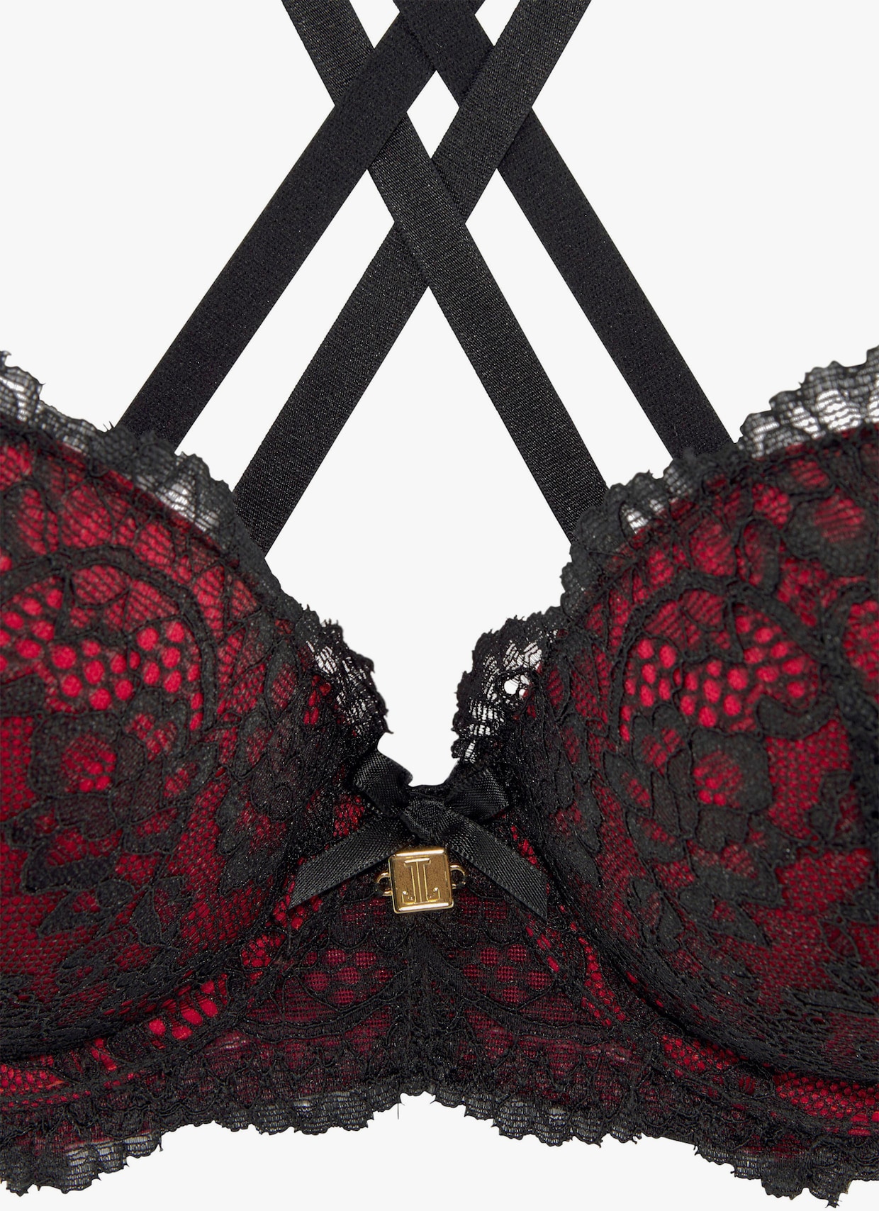 JETTE Soutien-gorge push-up - noir-rouge