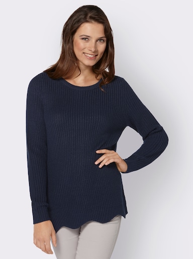 Langarm-Pullover - marine