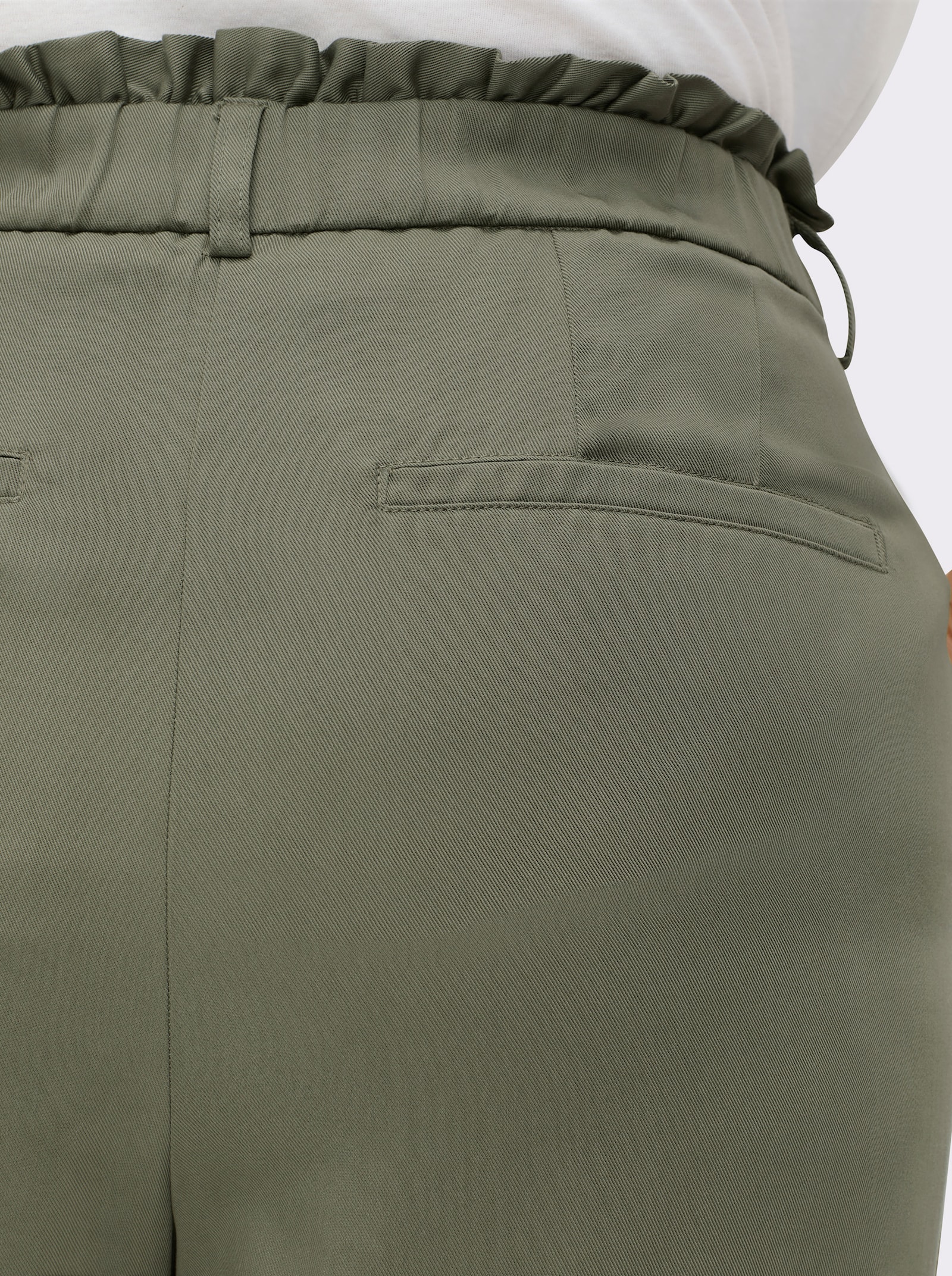 sheego Paperbag-Hose aus Lyocell - khaki