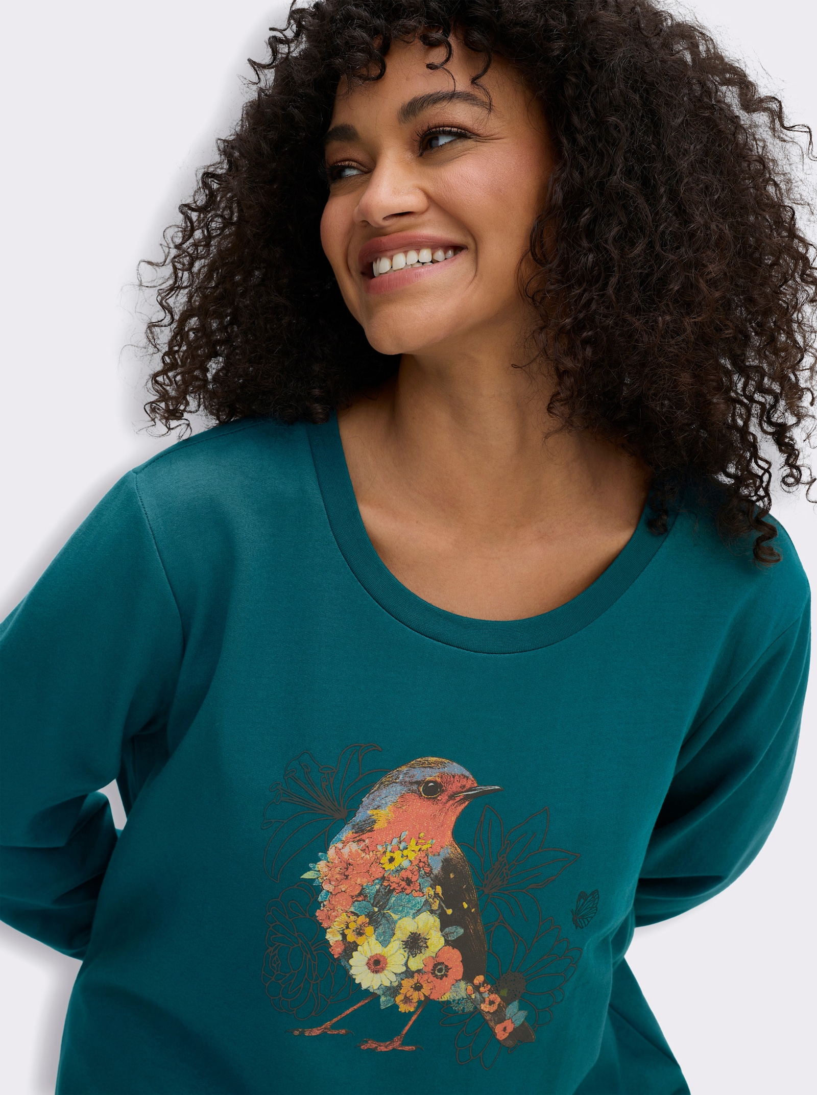 sheego by Joe Browns Sweatshirt mit platziertem Print - aquapetrol
