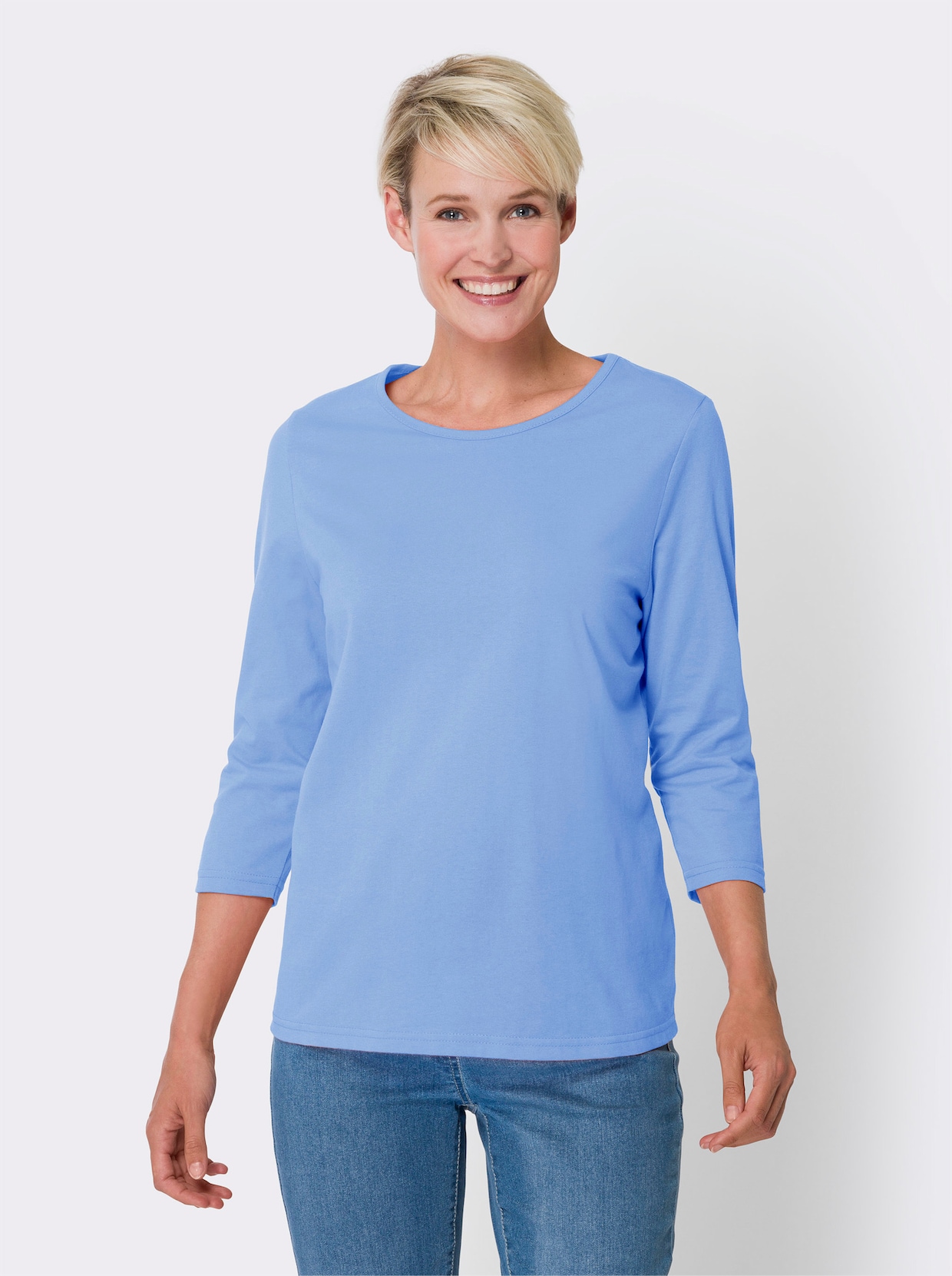 3/4-Arm-Shirt - himmelblau