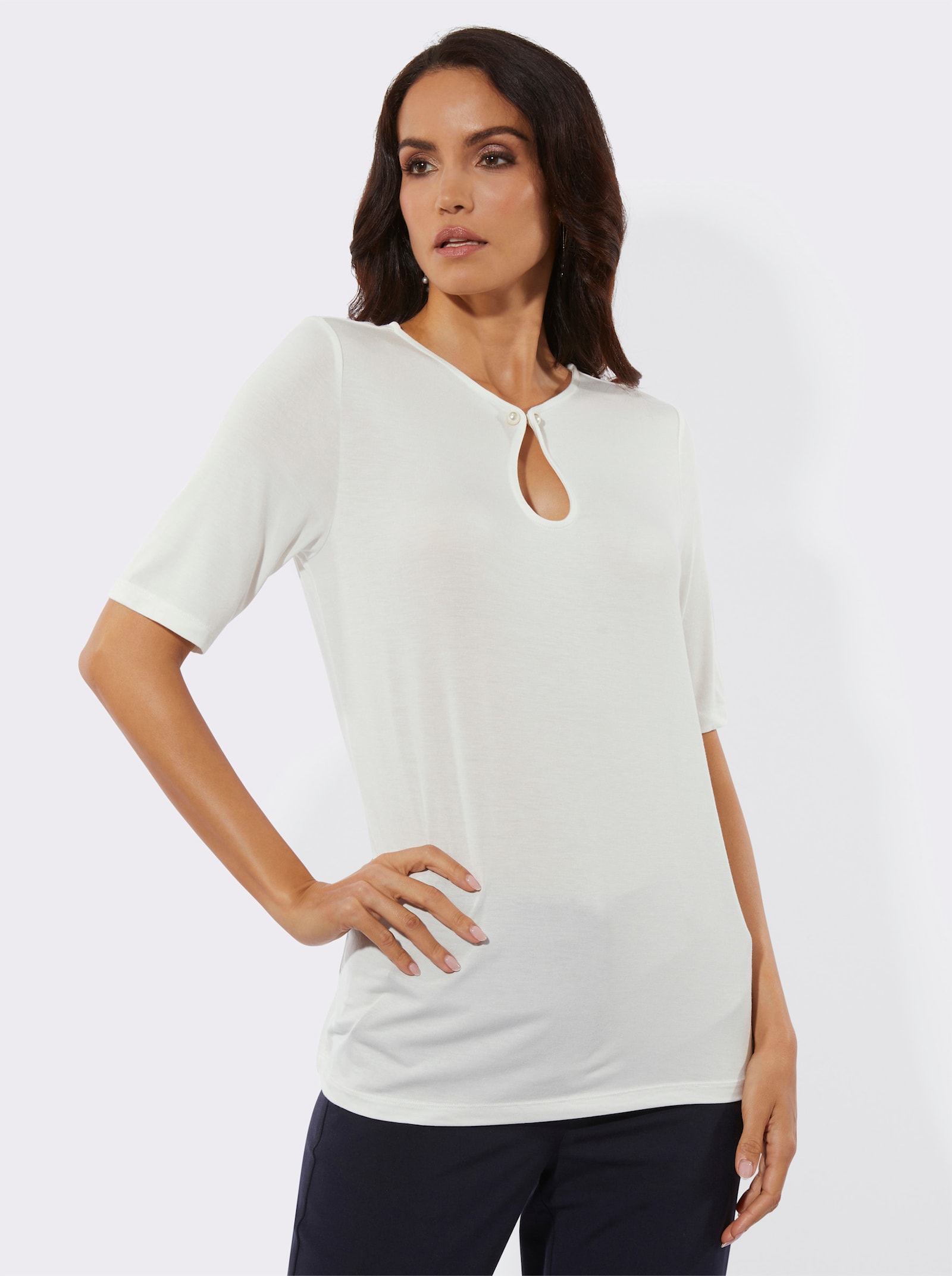 T-shirt à manches courtes avec modal - écru