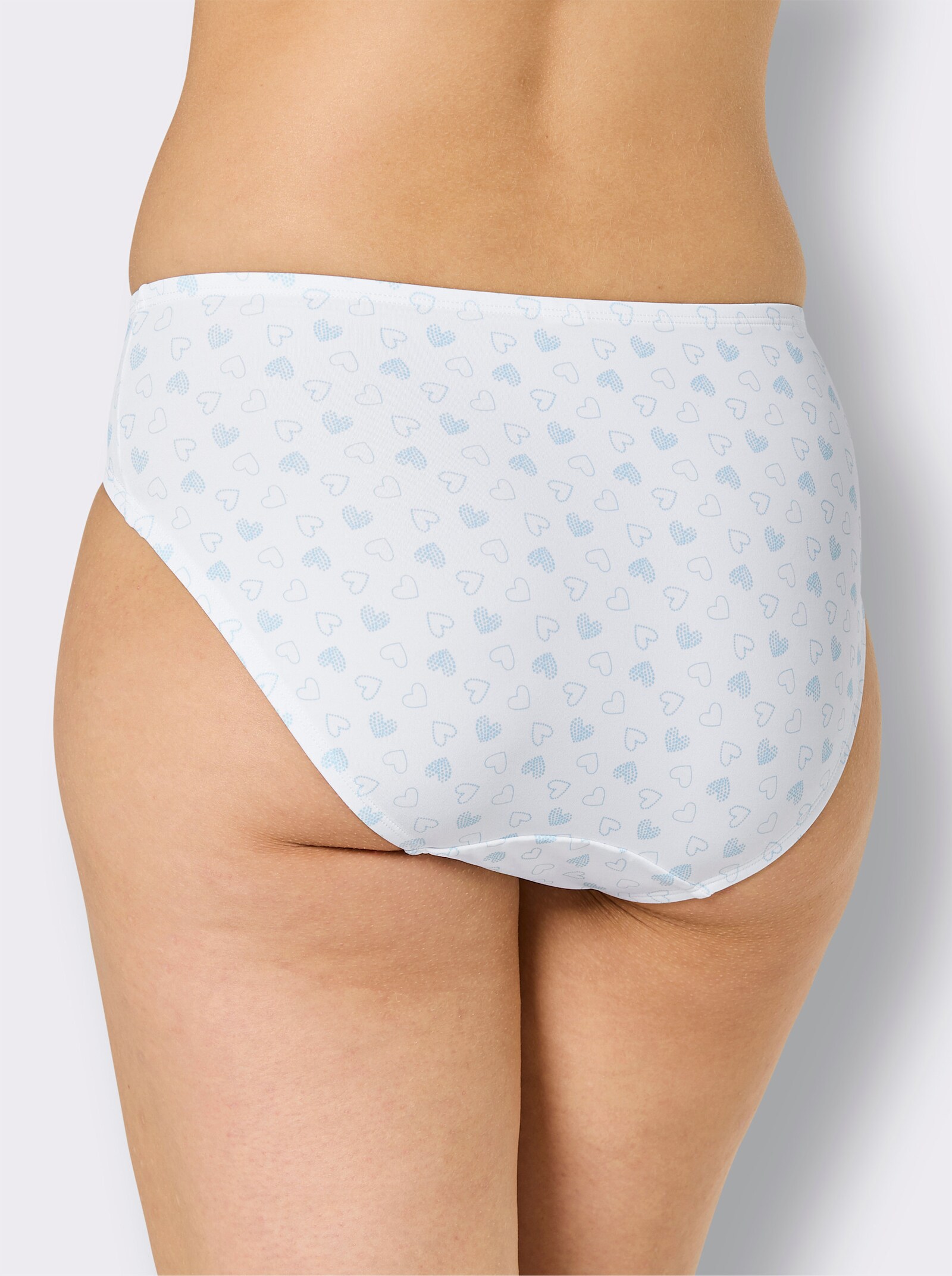 wäschepur Jazzpants in der 3-Stück-Packung - 2x weiß-mint-bedruckt + 1x weiß