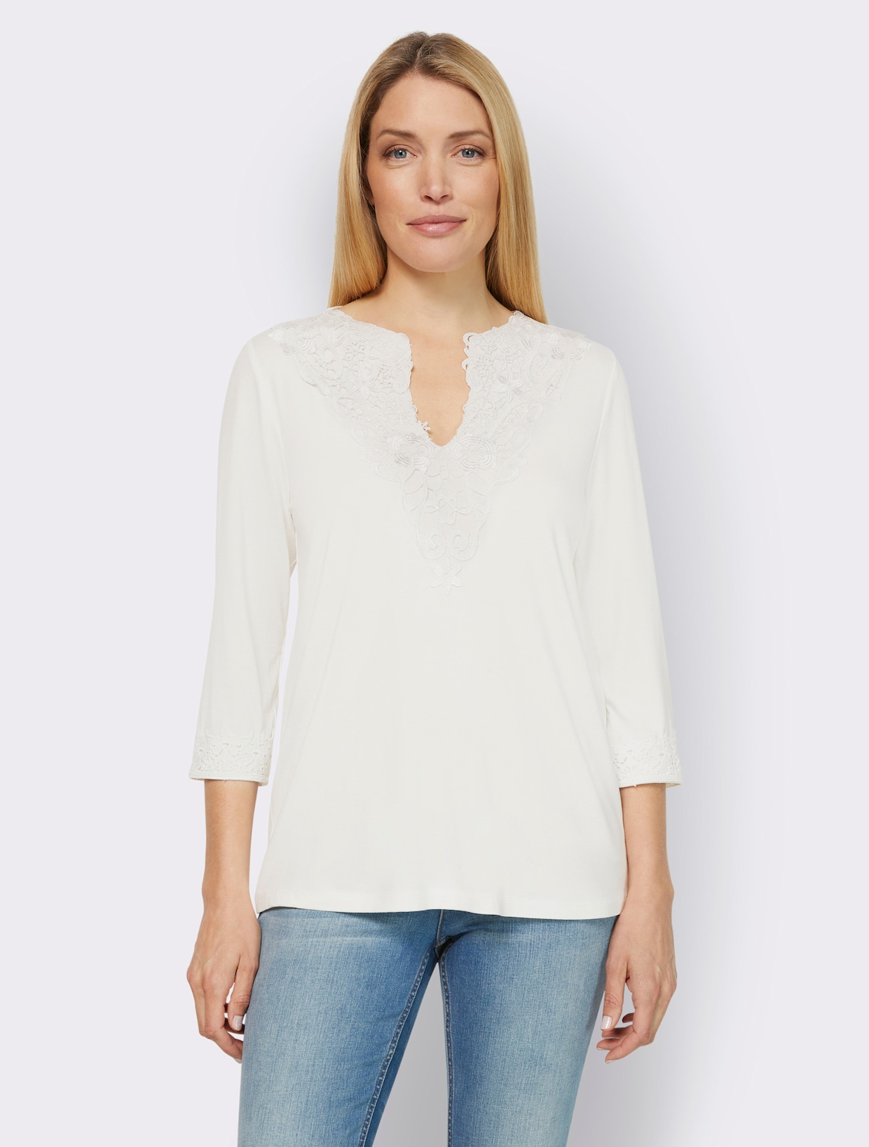 heine Shirt met 3/4-mouw - ecru
