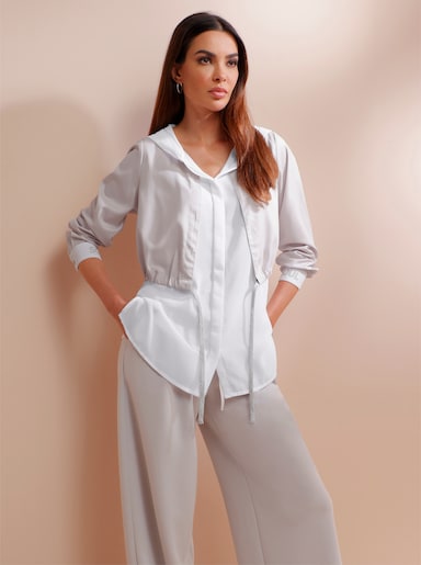 heine Langarmbluse im 2-in-1-Look - ecru-hellgrau