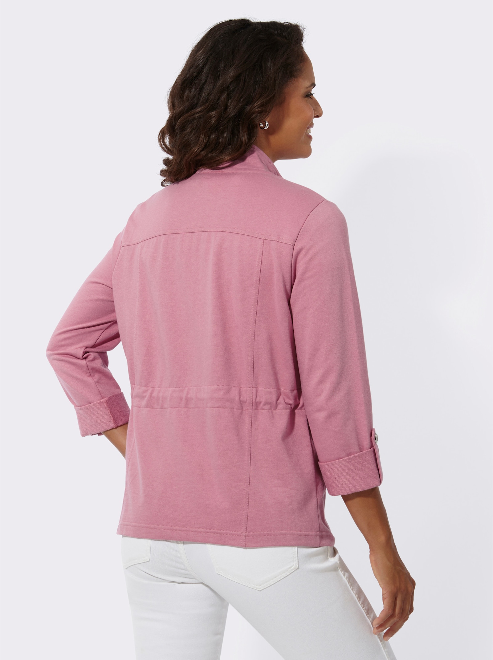 Shirtjacke in Sweat-Qualität - altrosa