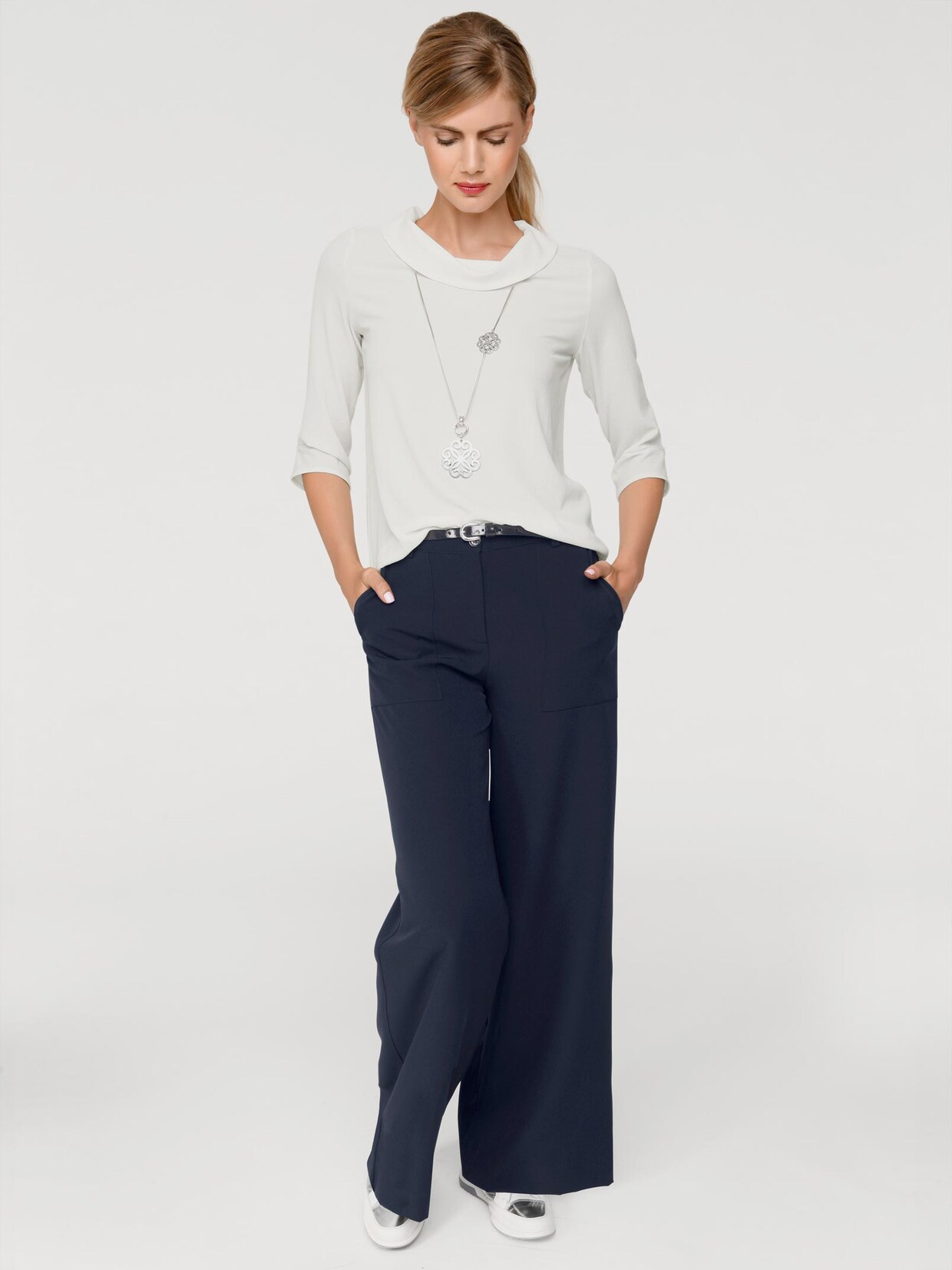 Rick Cardona Chiffonbluse - offwhite