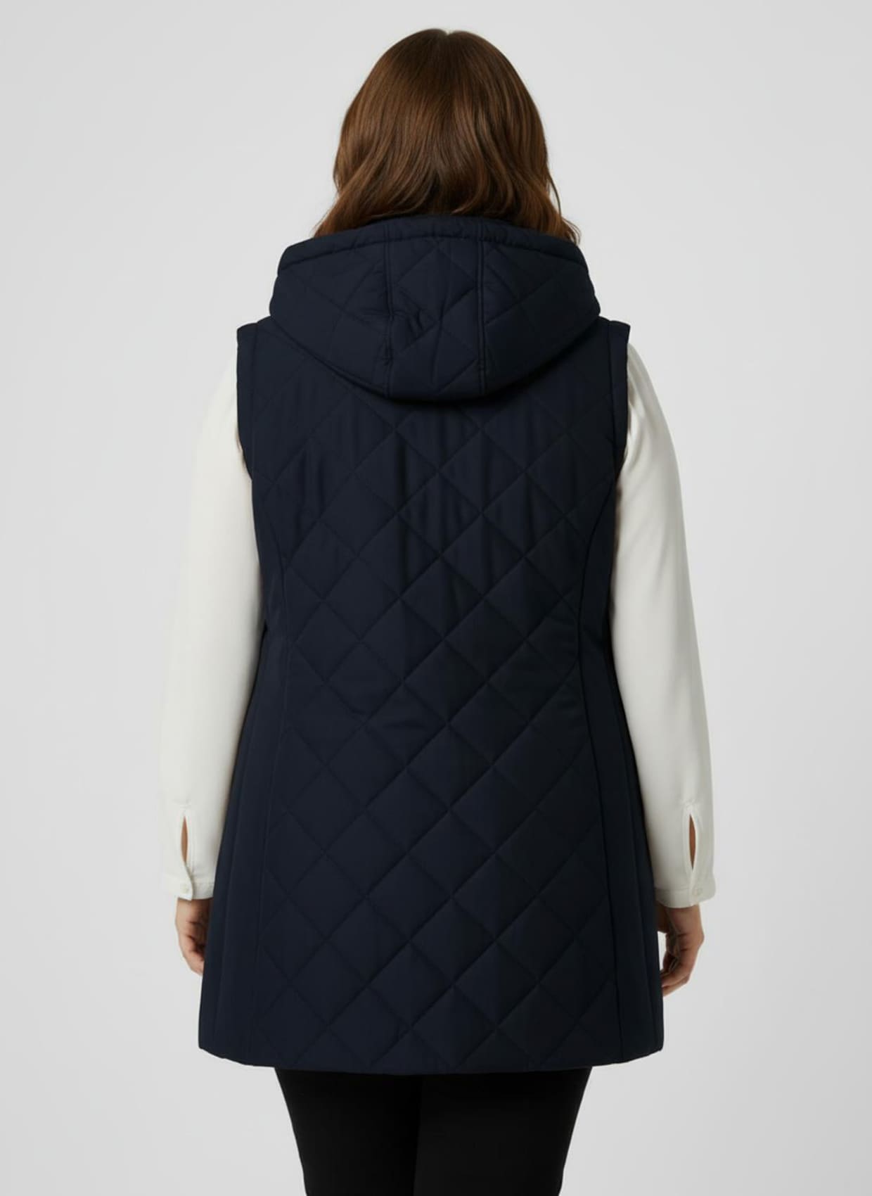 Steppweste mit Strickstehkragen, Microfaser - marine