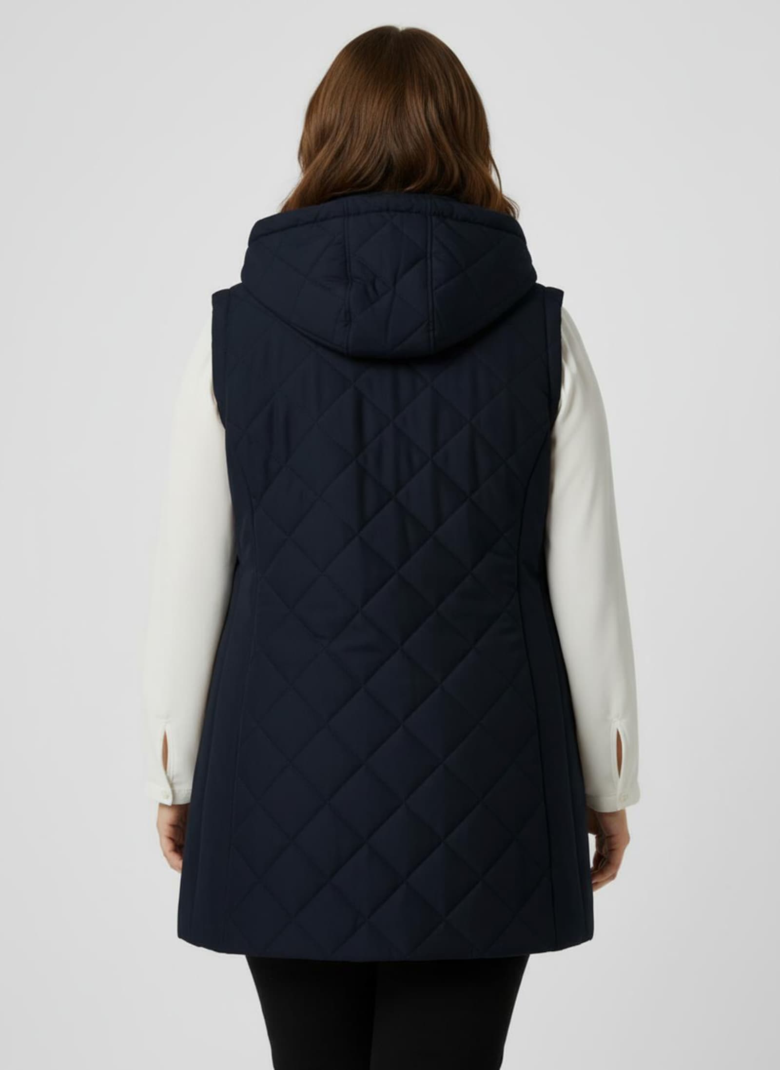 Steppweste mit Strickstehkragen, Microfaser - marine