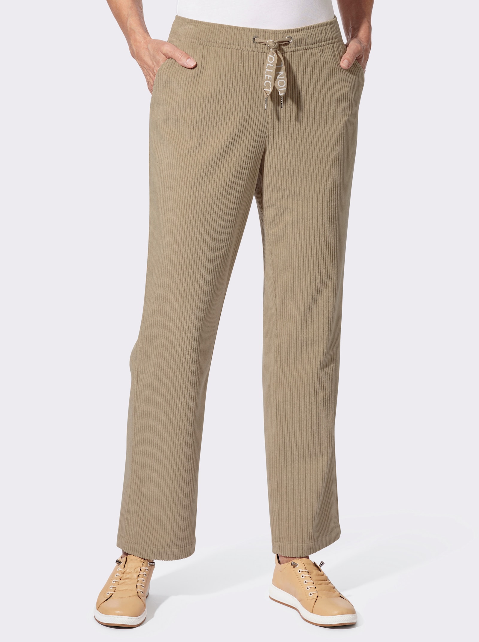 Cordhose mit Rundum-Dehnbund - beige