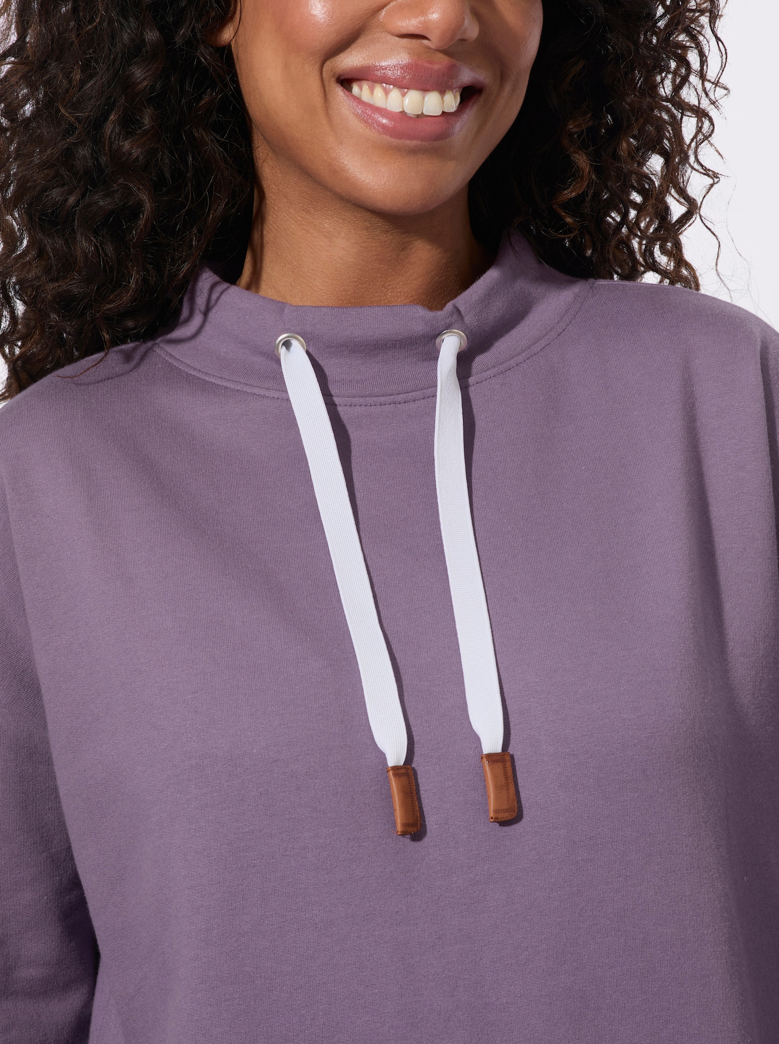  Sweatshirt mit halsfernem Stehkragen - feige