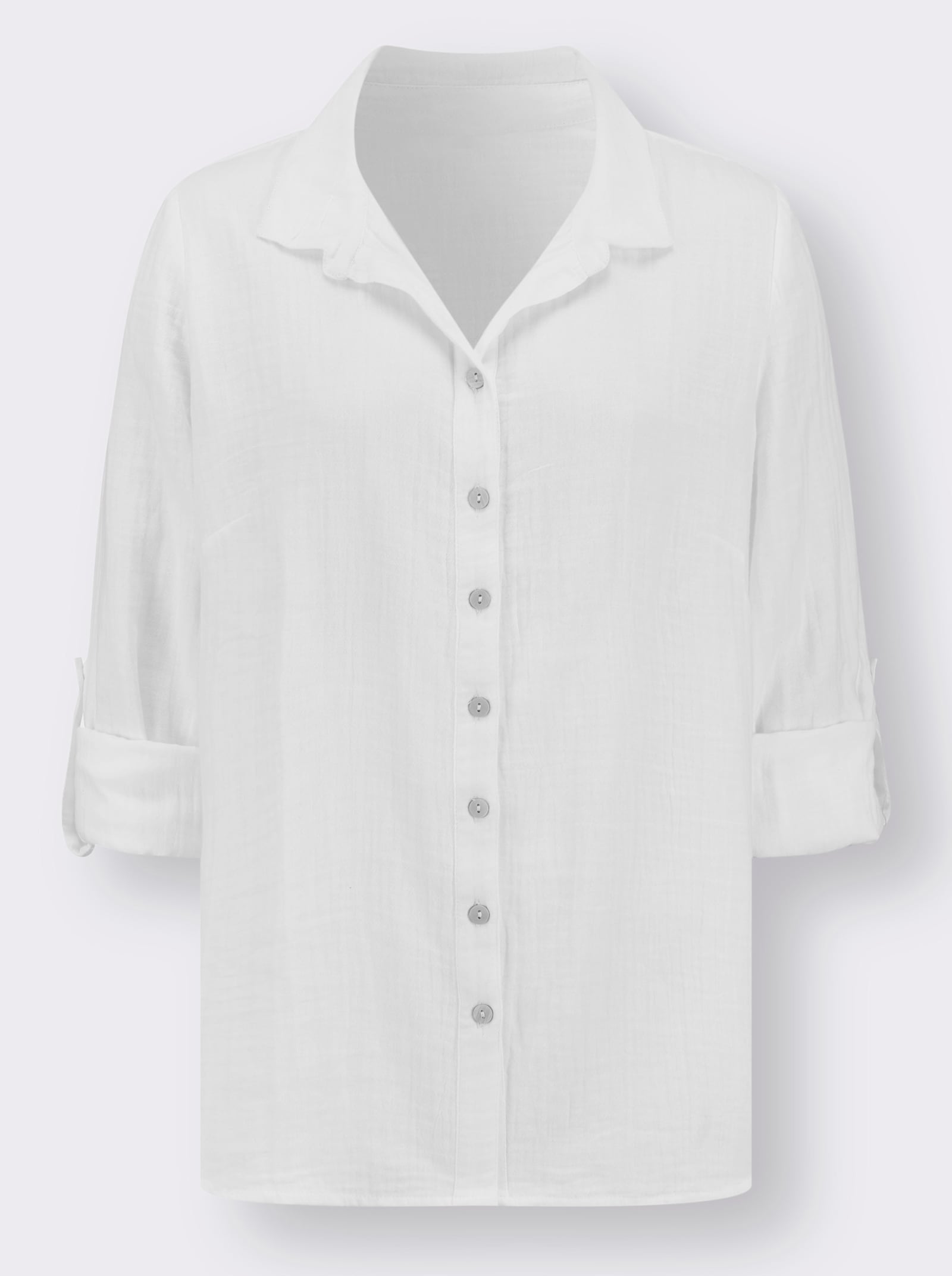 Hemdbluse mit Reverskragen - weiß
