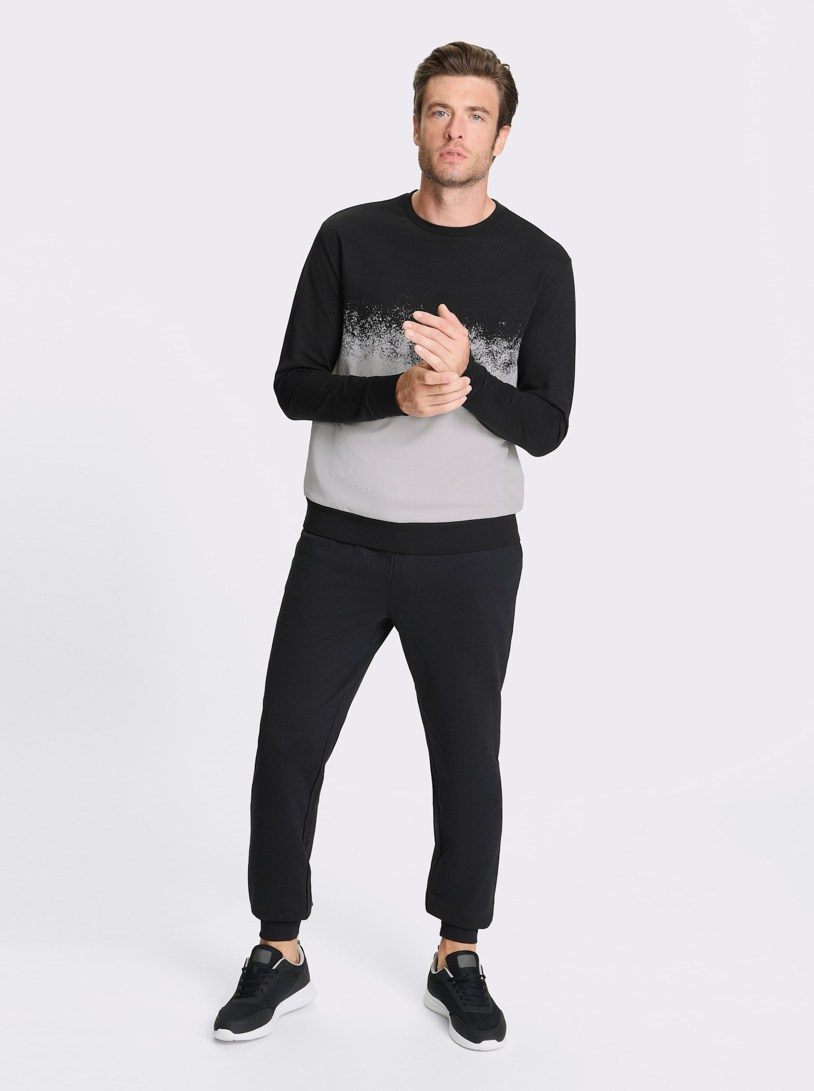 Catamaran Sports Freizeitanzug mit elastischen Bündchen - schwarz-hellgrau