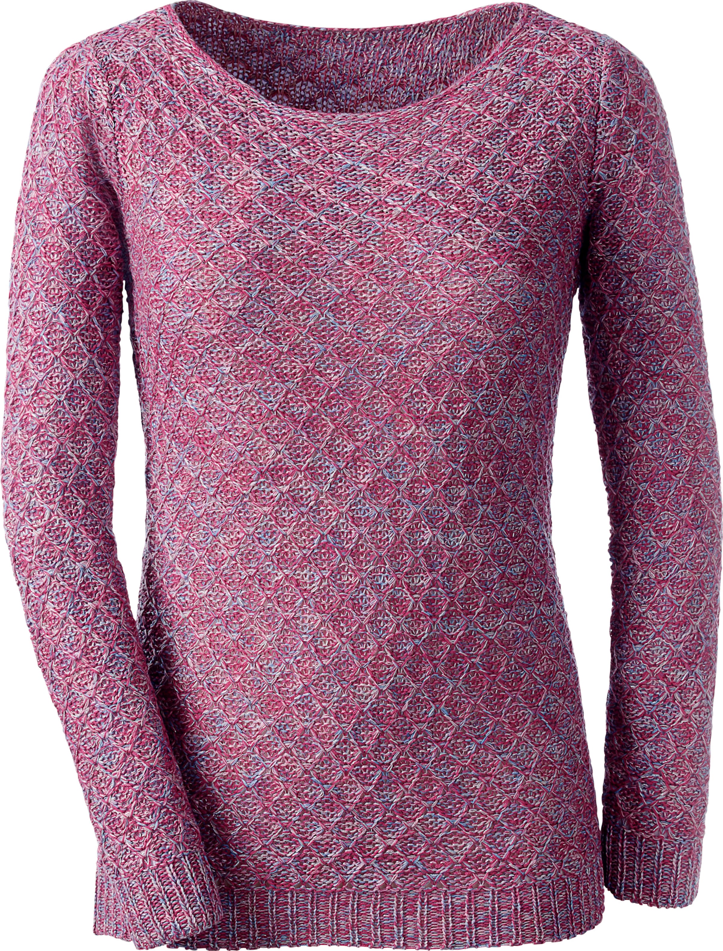Inspirationen Damen Fuchsia Gemustert Rundhalspullover "Pullover" von Baur - Bild 2