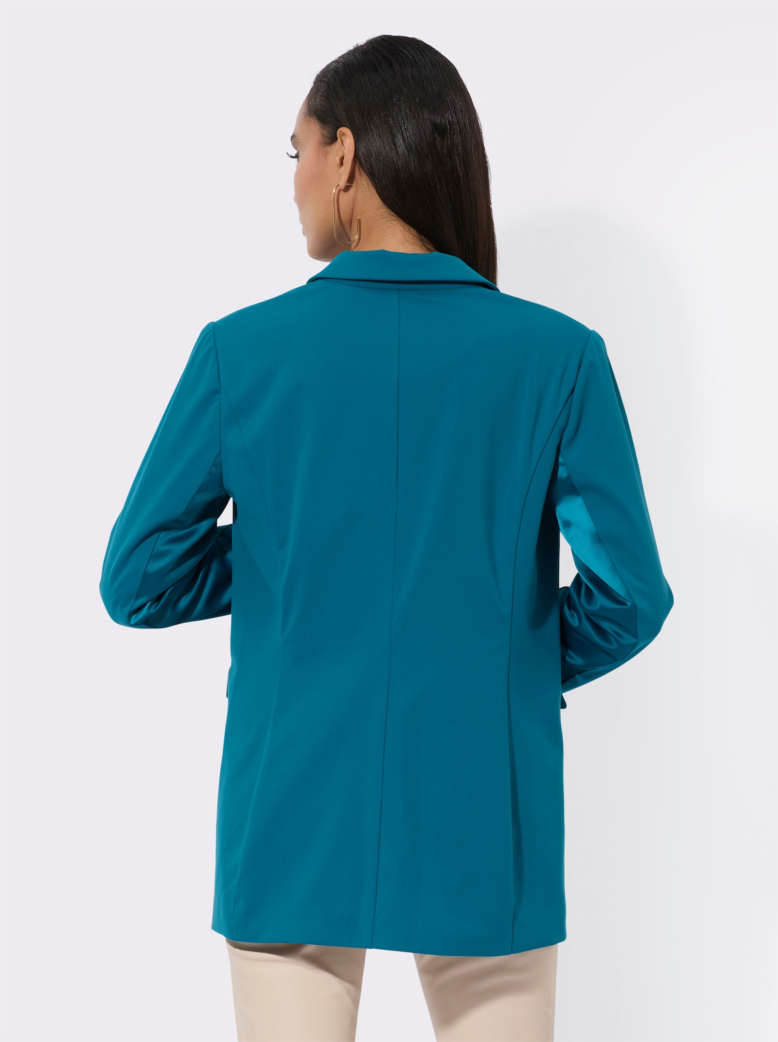 Jerseyblazer mit Schulterpolstern - aquapetrol