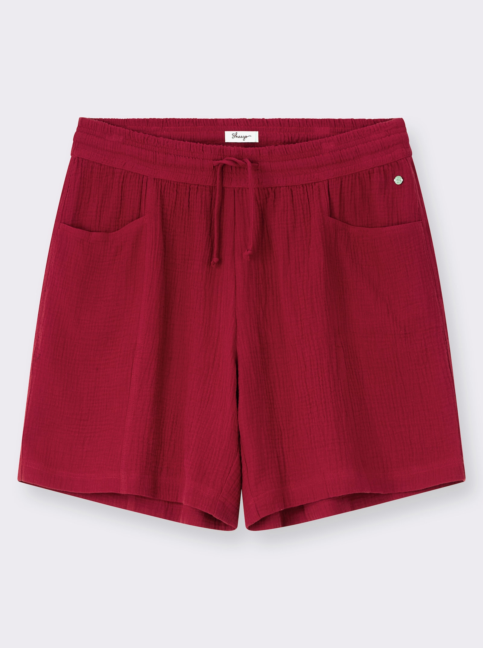 sheego Shorts aus weichem Musselin - kirsche