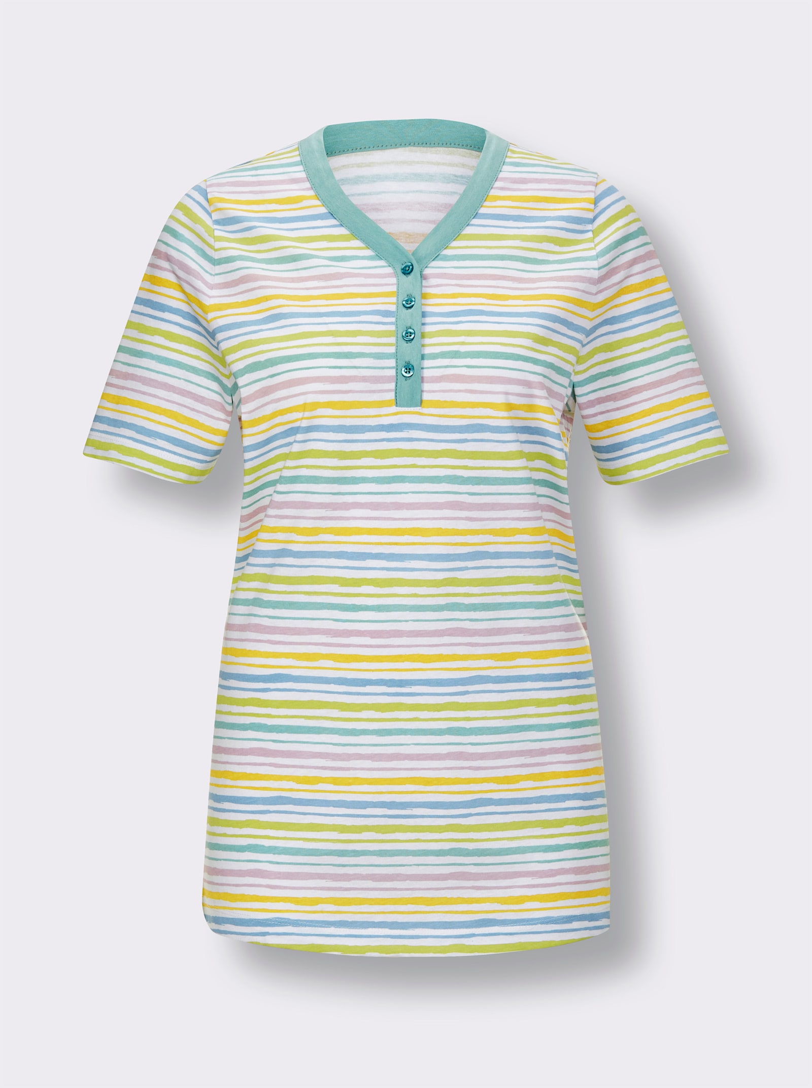 wäschepur Caprianzug mit bunten Ringeln - mint-bedruckt