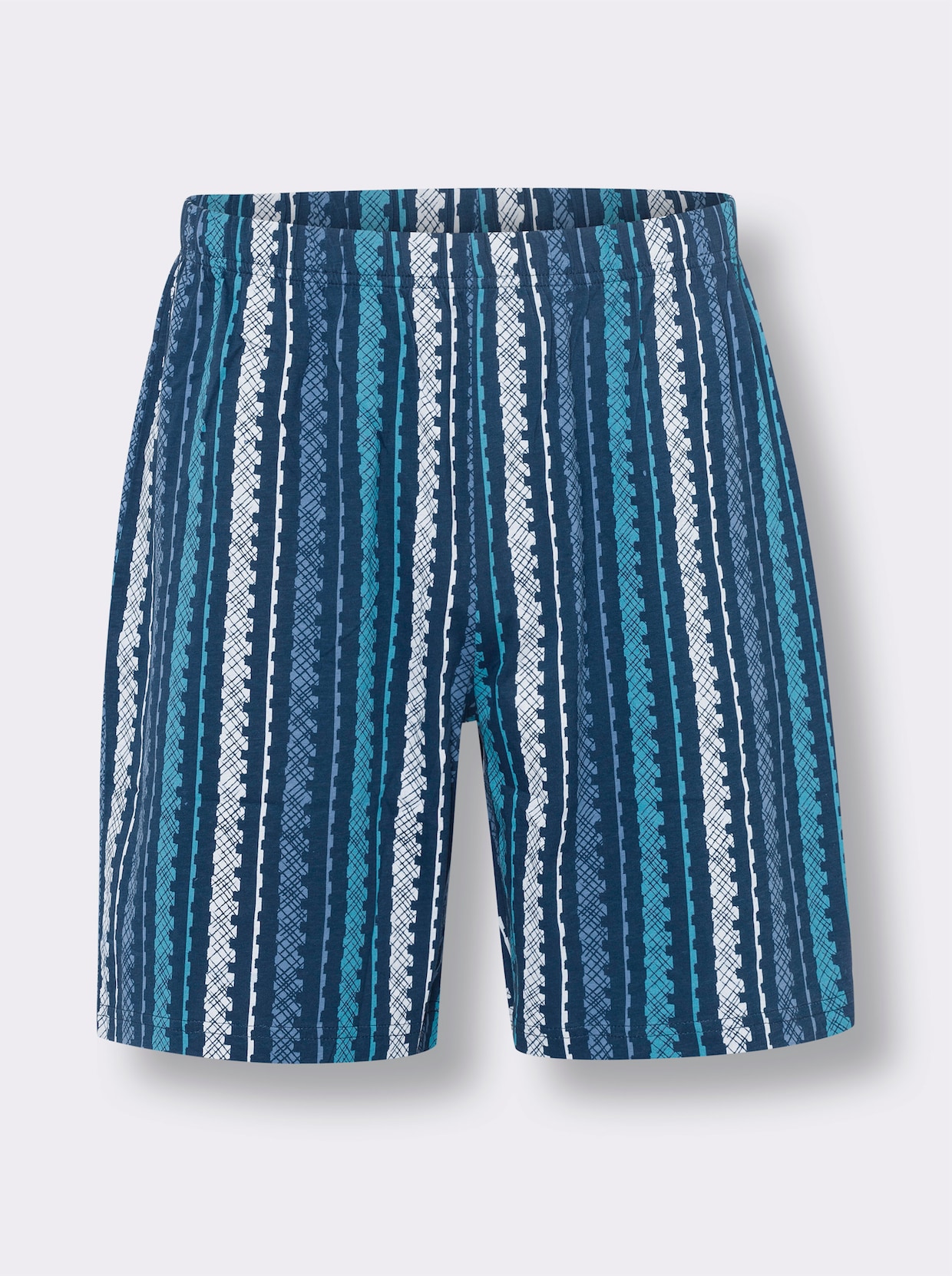 Krátke pyžamo - Stredne modré pruhovanie
