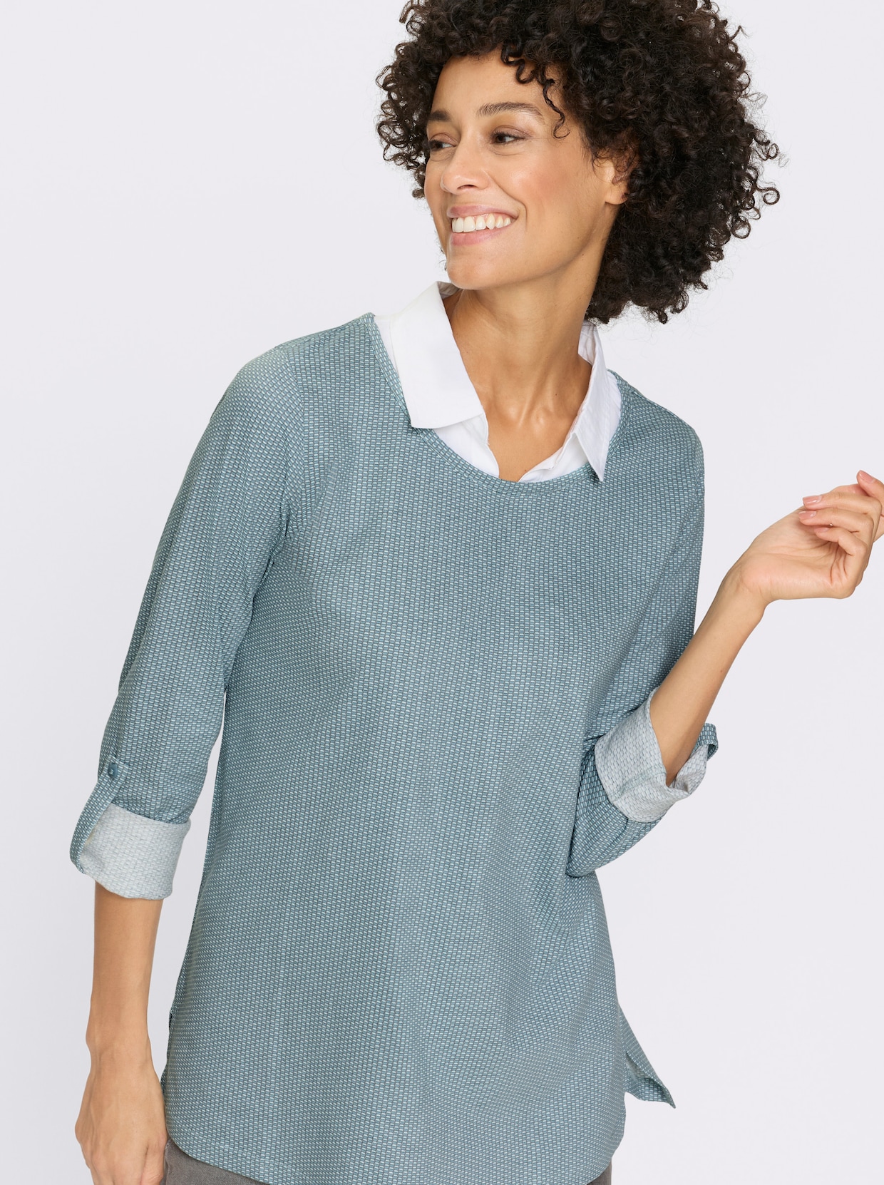 Longshirt - mint-ozean-bedruckt
