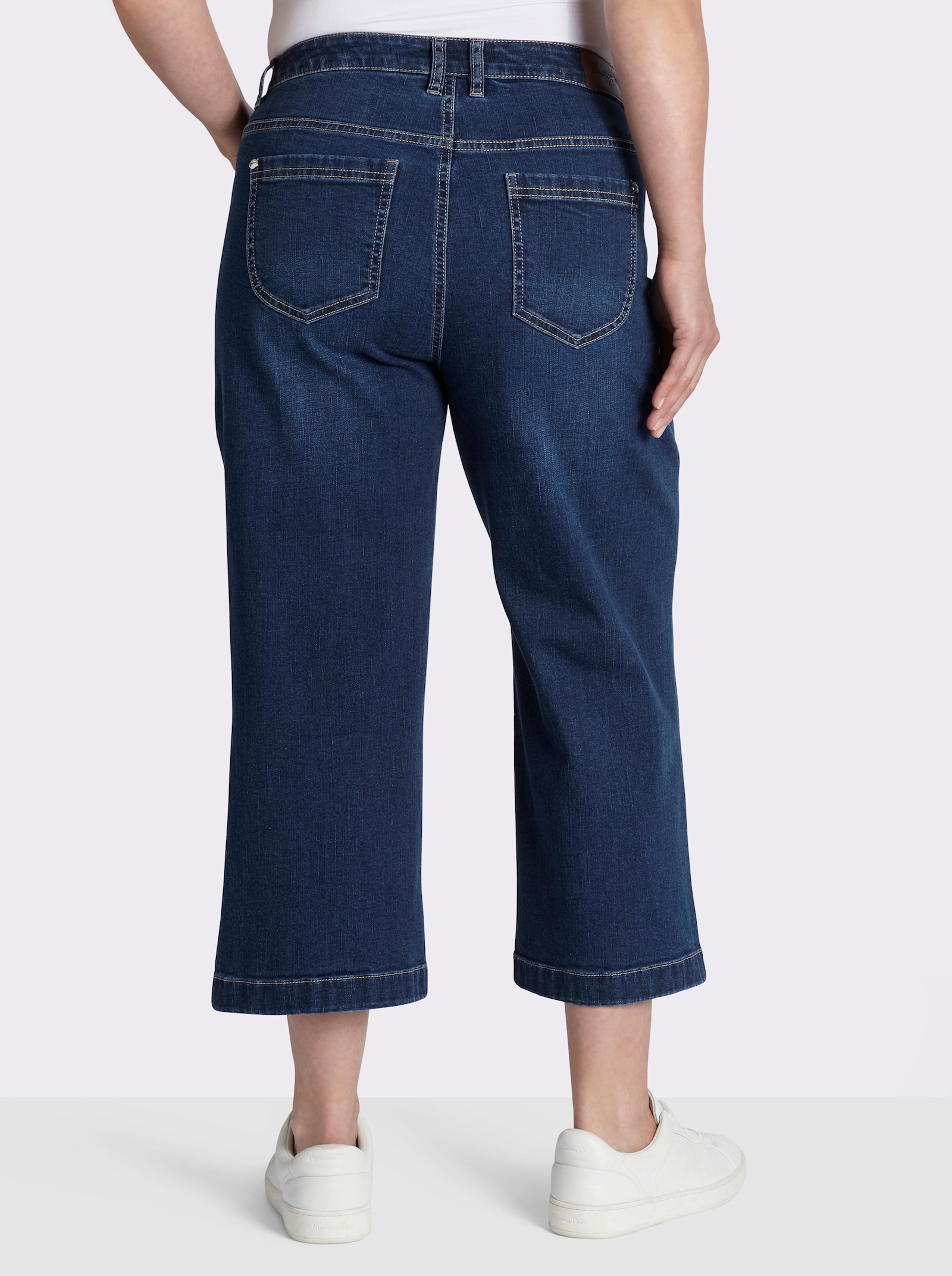 sheego 7/8-Jeans mit weitem Bein - blue-stone-washed