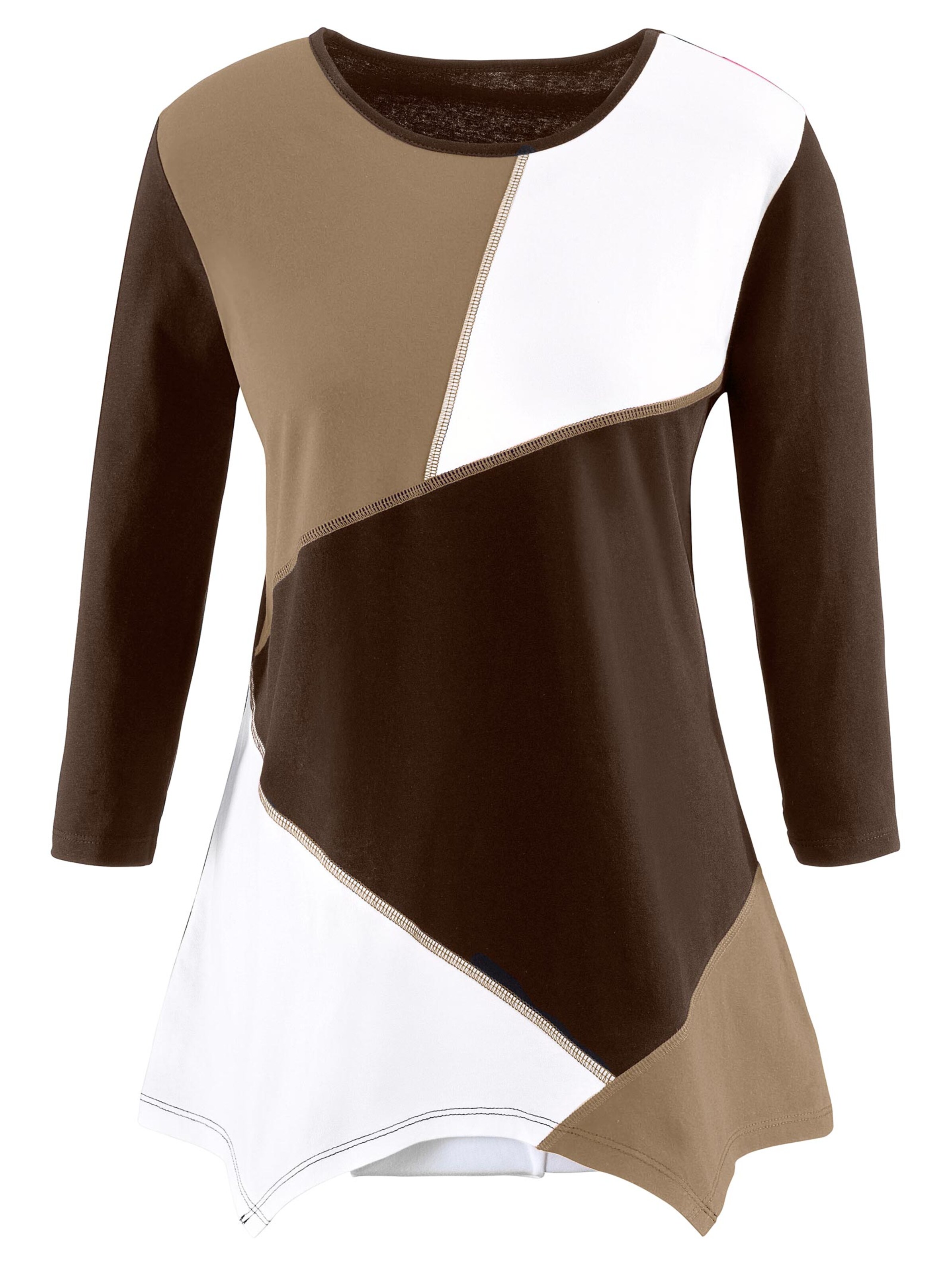 Shirttunika - schoko-ecru
