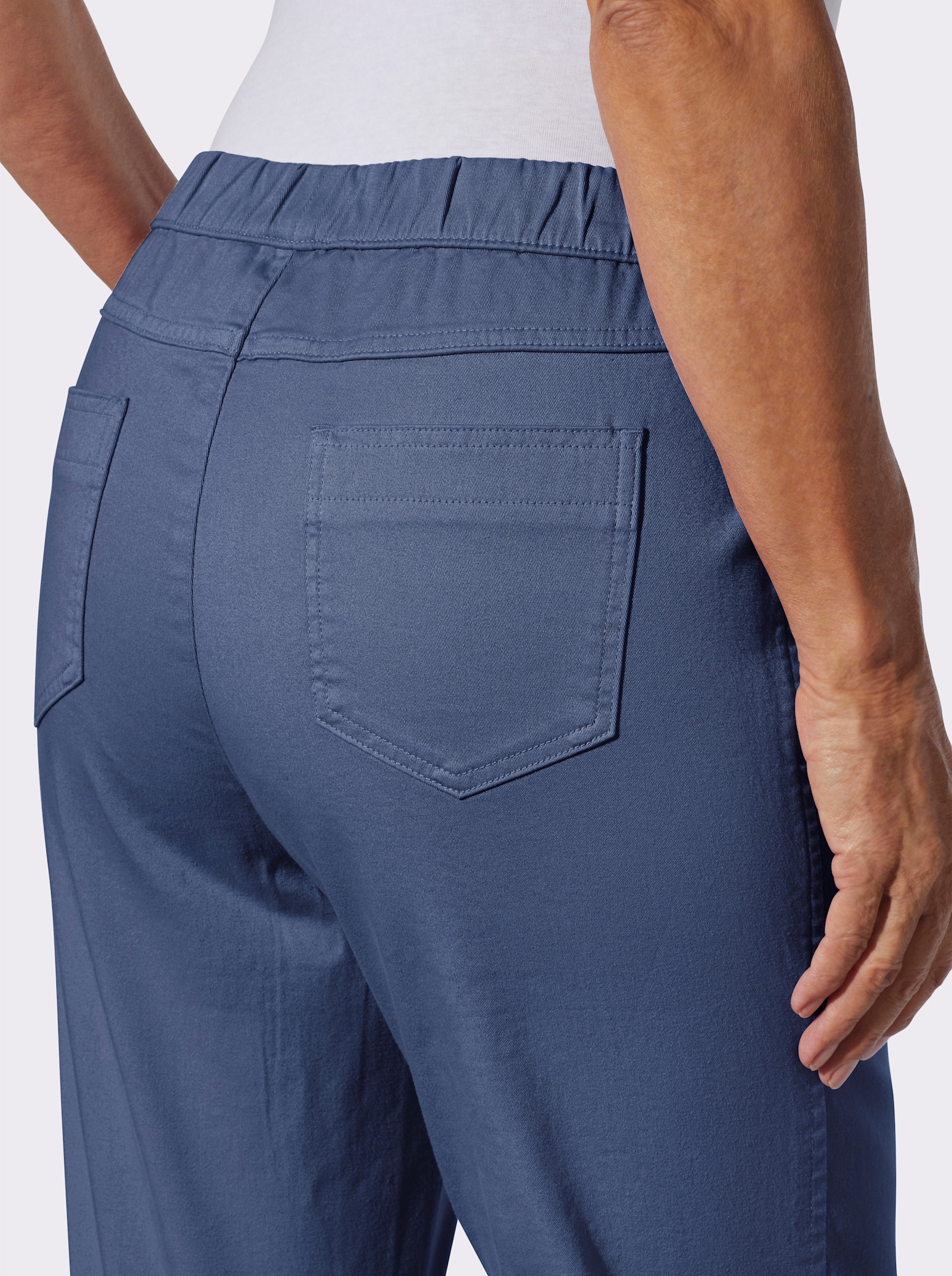 Caprijeans mit Dehnbund - jeansblau