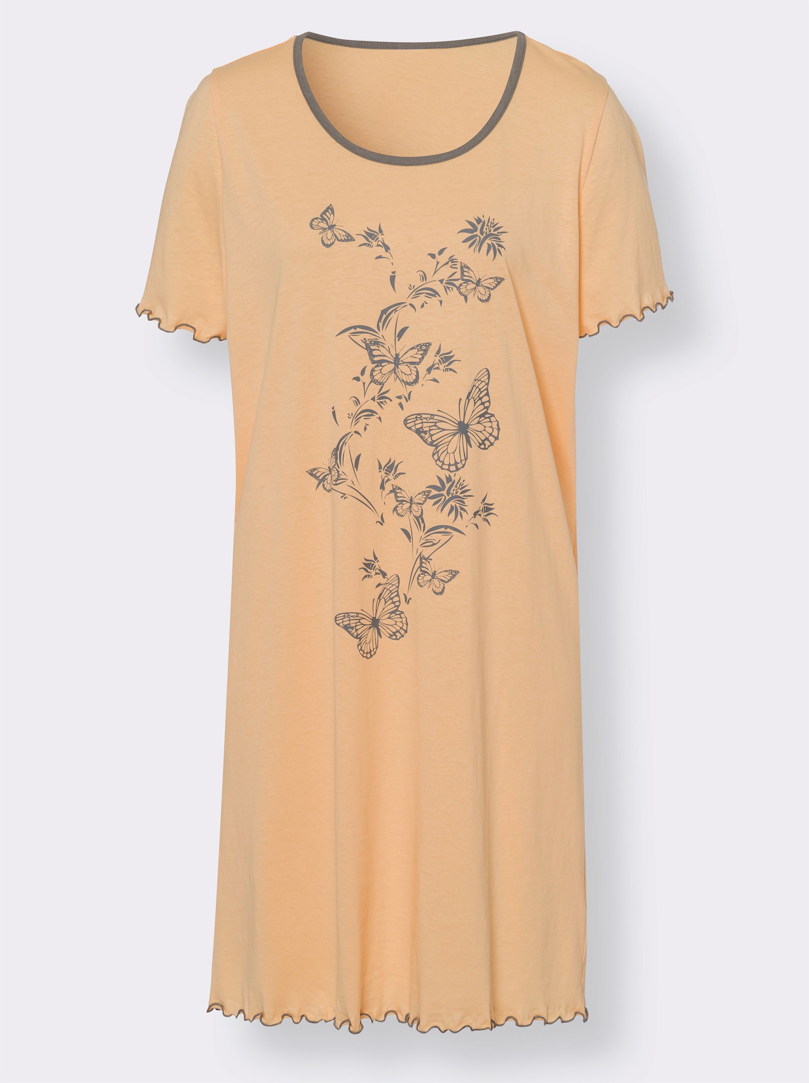Nachthemd mit Schmetterlings-Druck - apricot